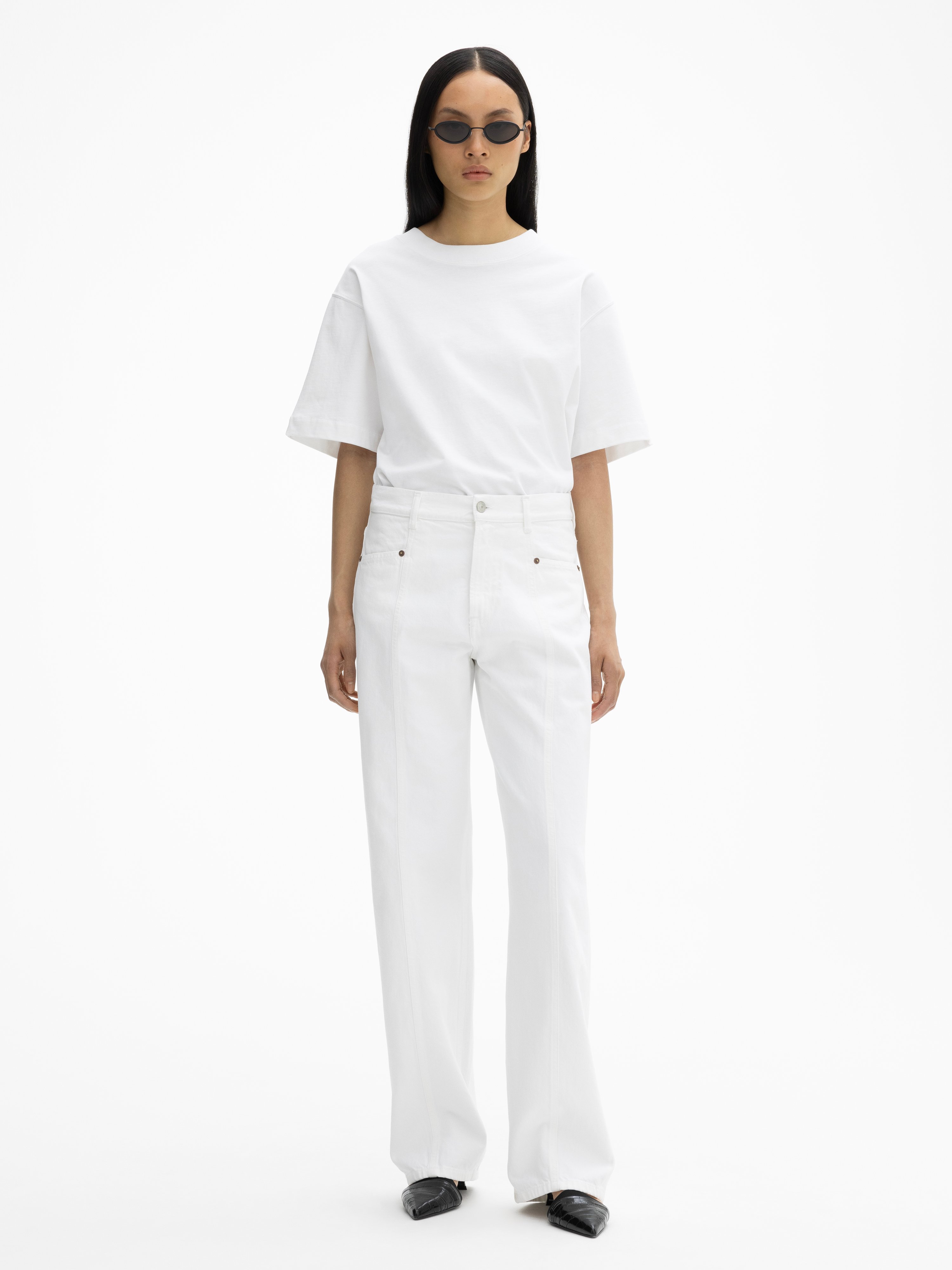 House Of Dagmar Loose Fit Denim In White