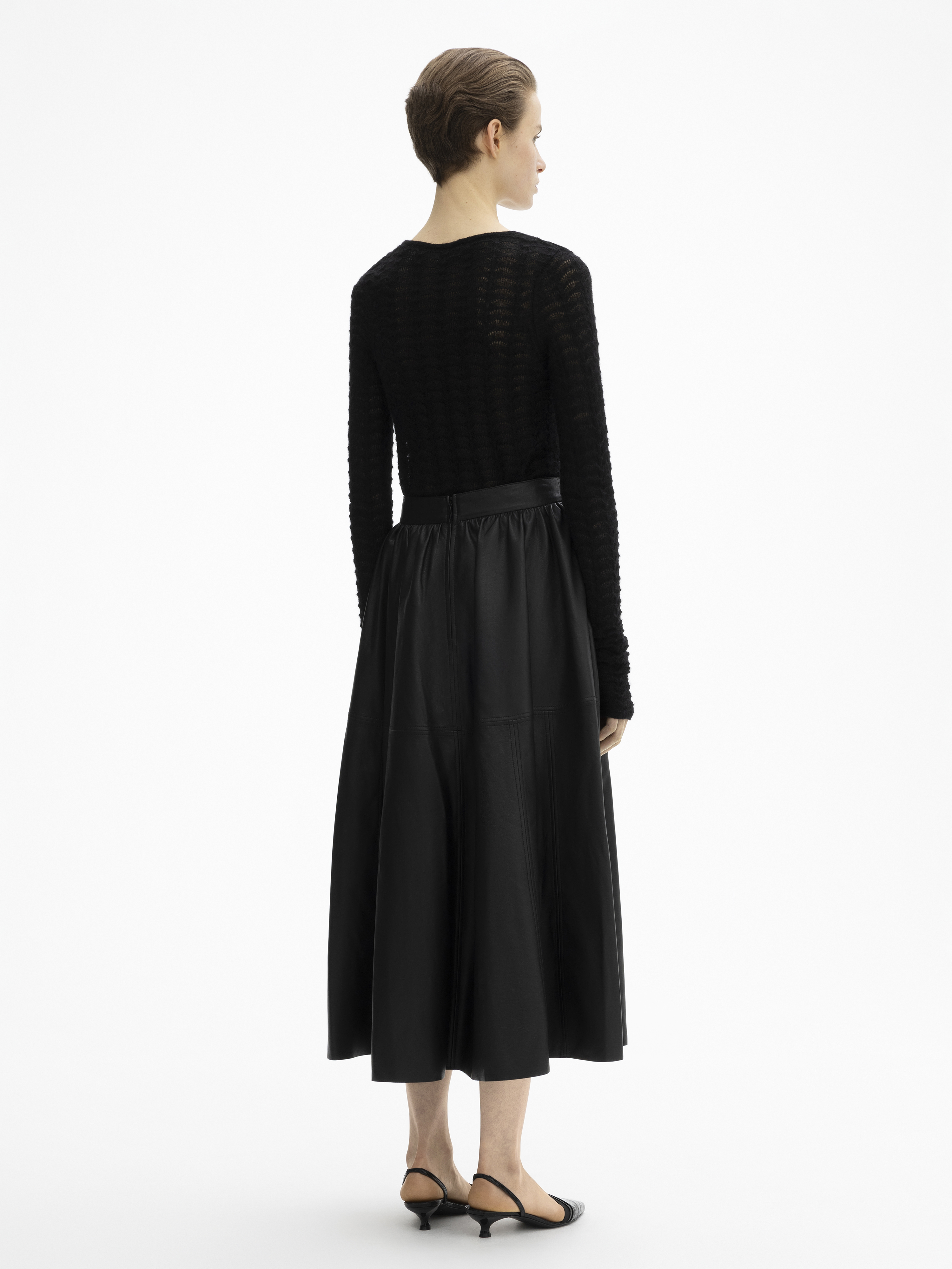 House Of Dagmar Wool Lace Top In Black