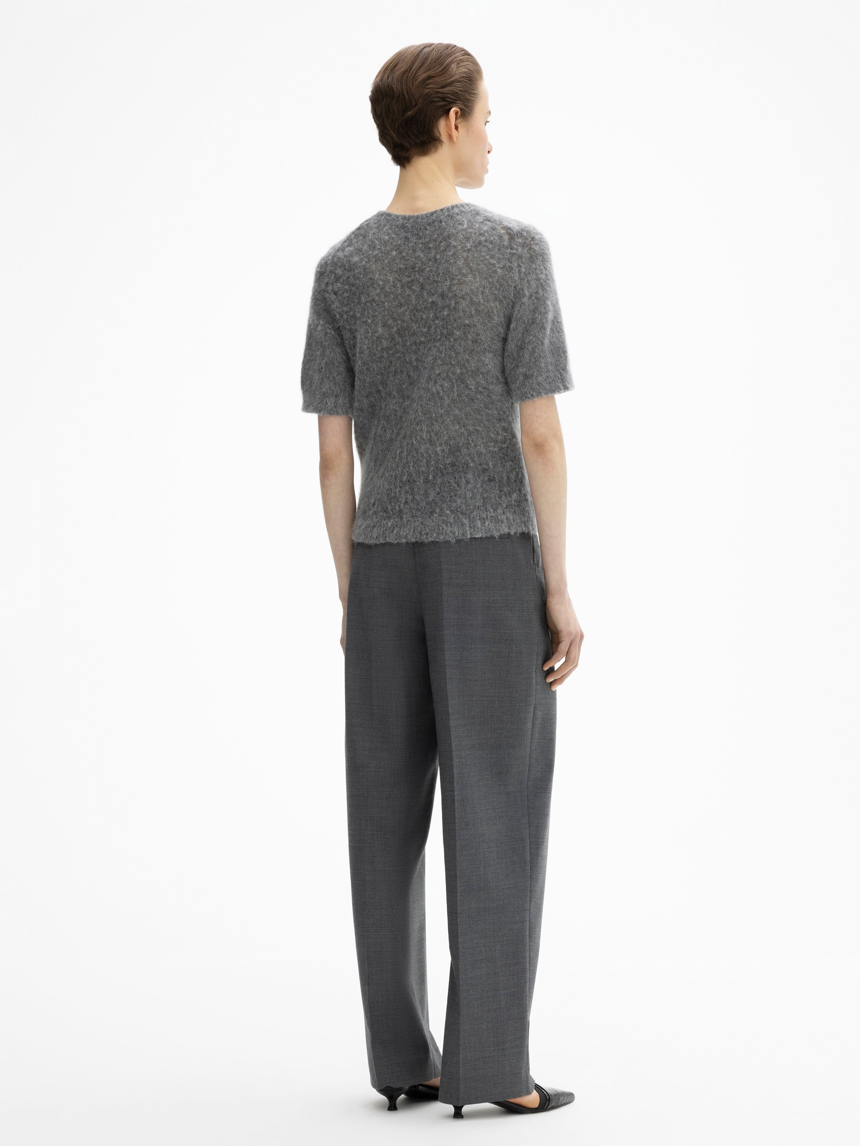 House Of Dagmar Brushed Alpaca Top In Dark Grey