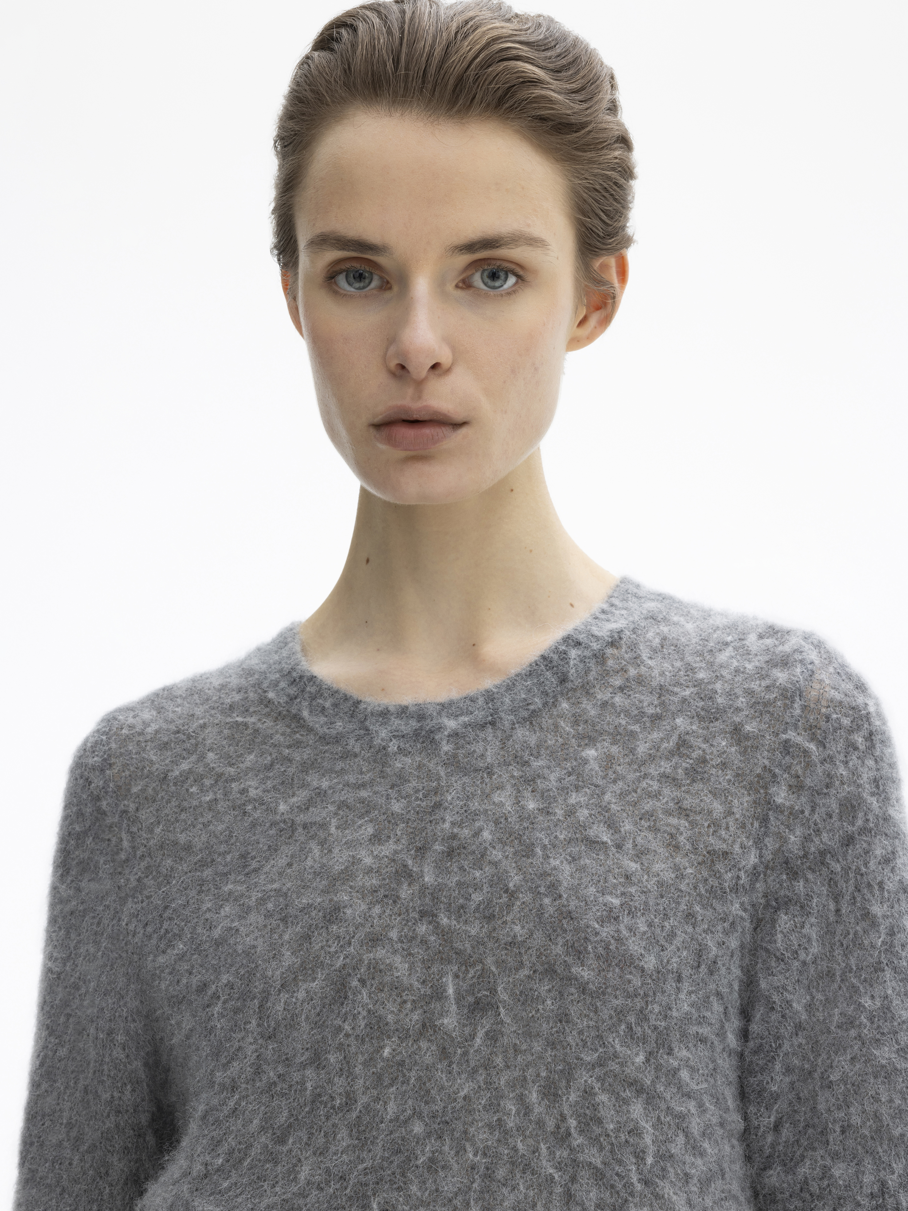 House Of Dagmar Brushed Alpaca Top In Dark Grey
