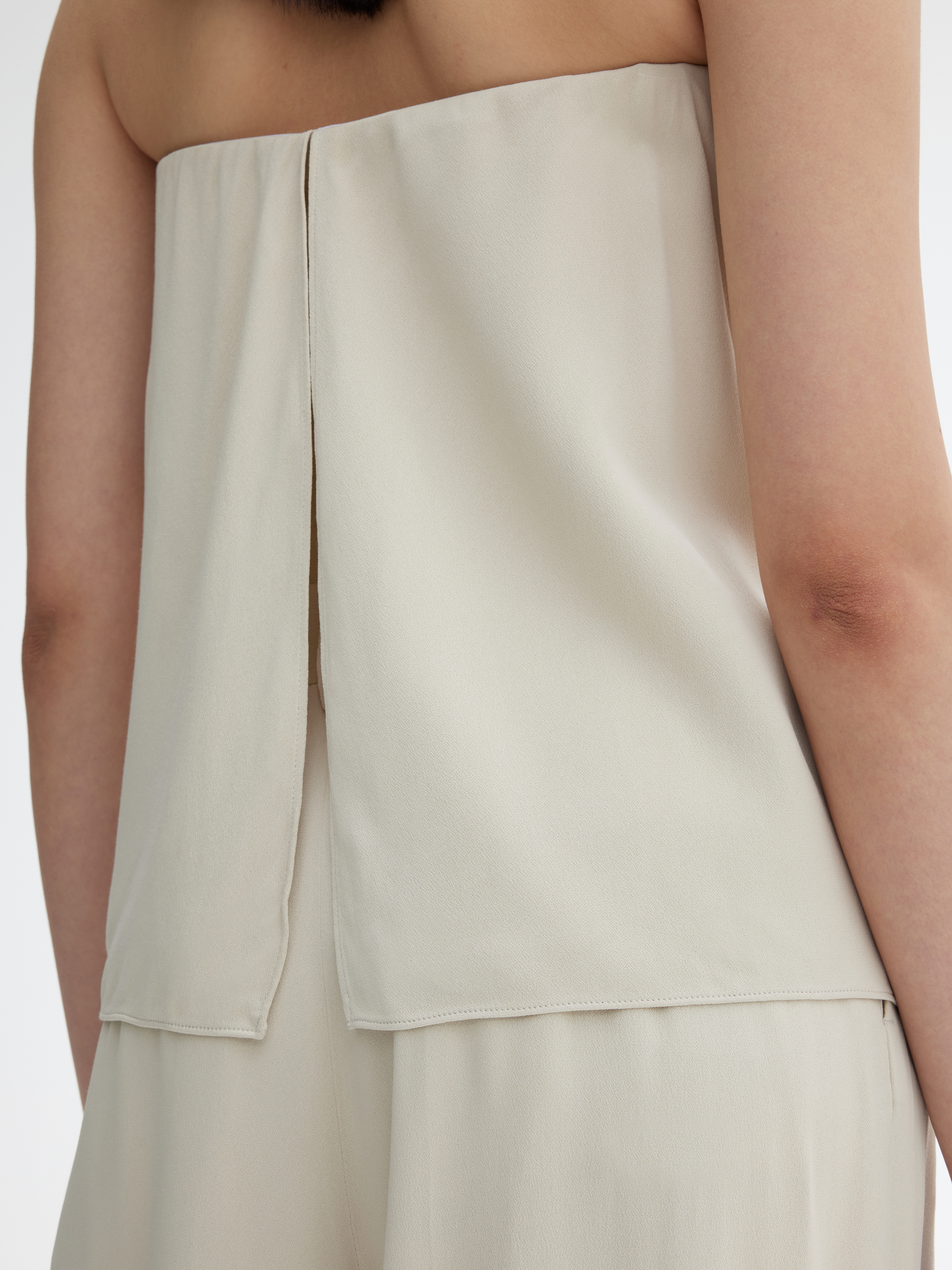 House Of Dagmar Flowy Tube Top In Pearl Grey