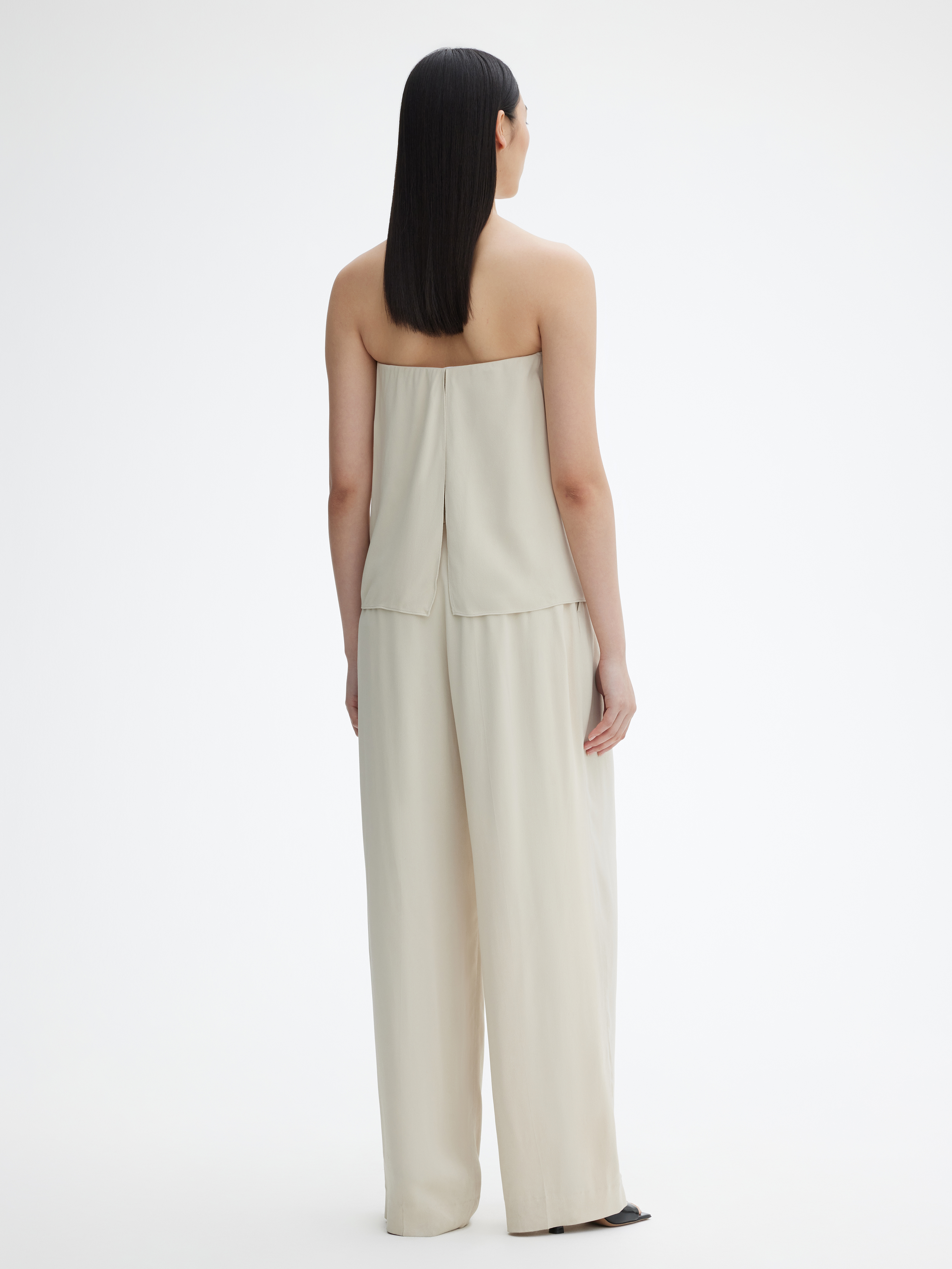 House Of Dagmar Flowy Tube Top In Pearl Grey