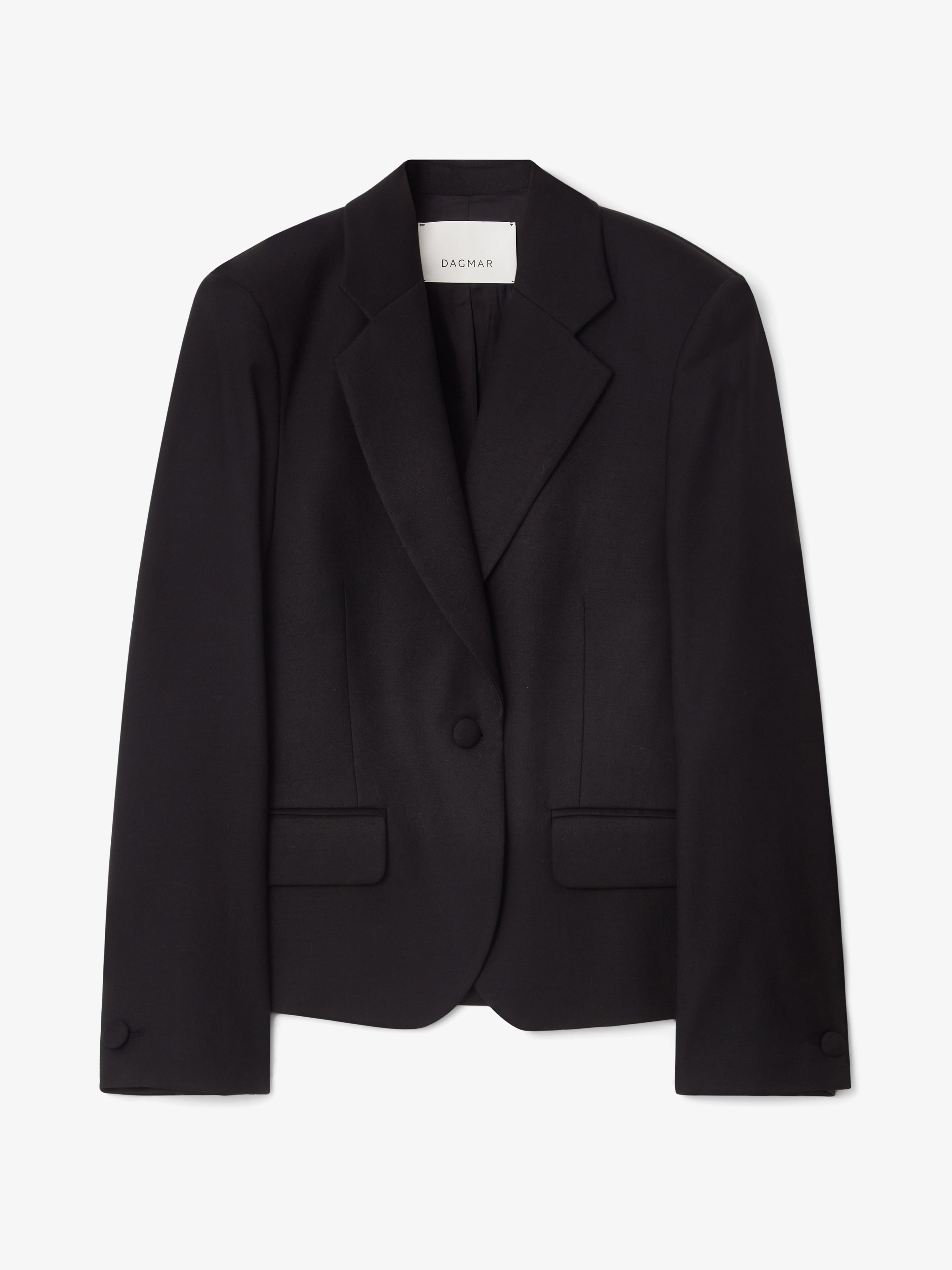 House Of Dagmar Short Pleated Blazer In Black