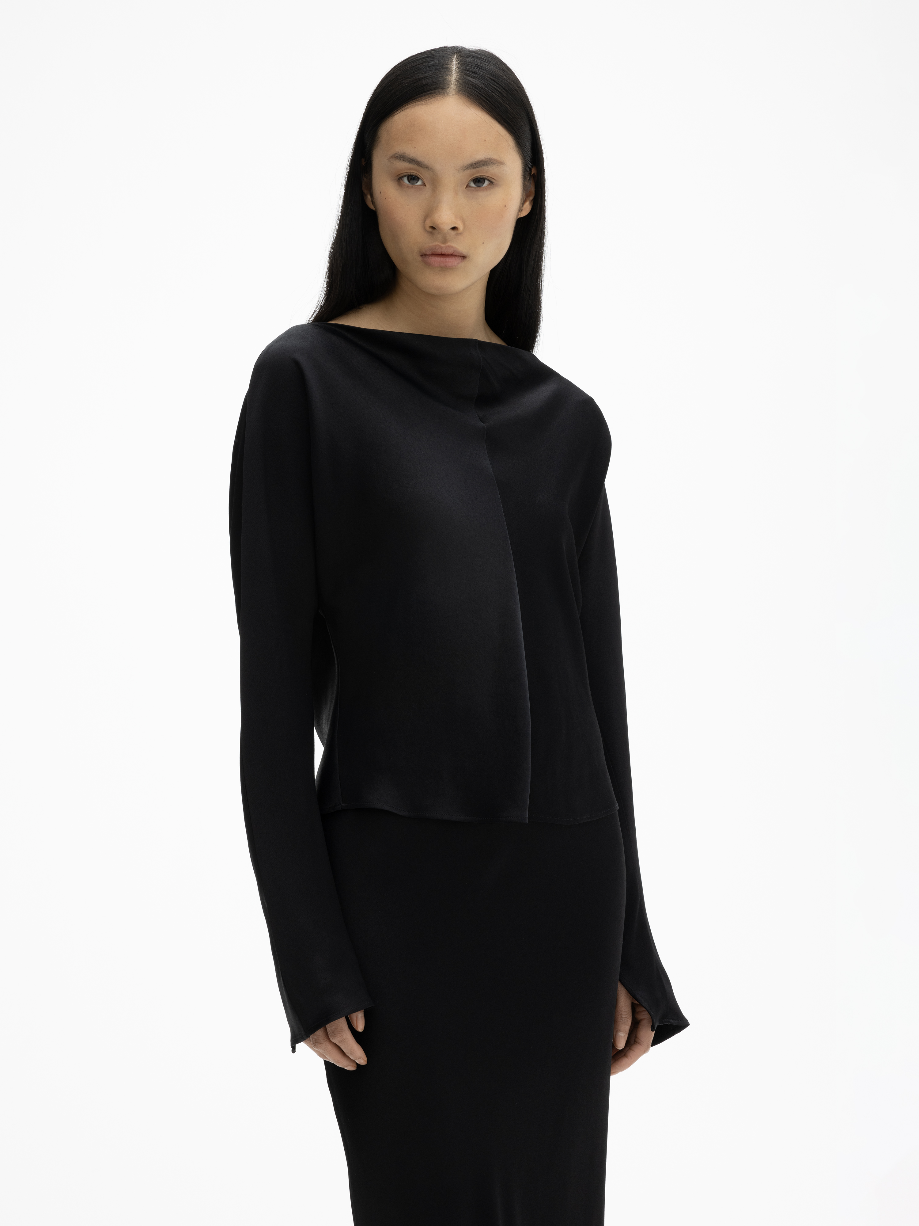 House Of Dagmar Bias Cut Top In Black