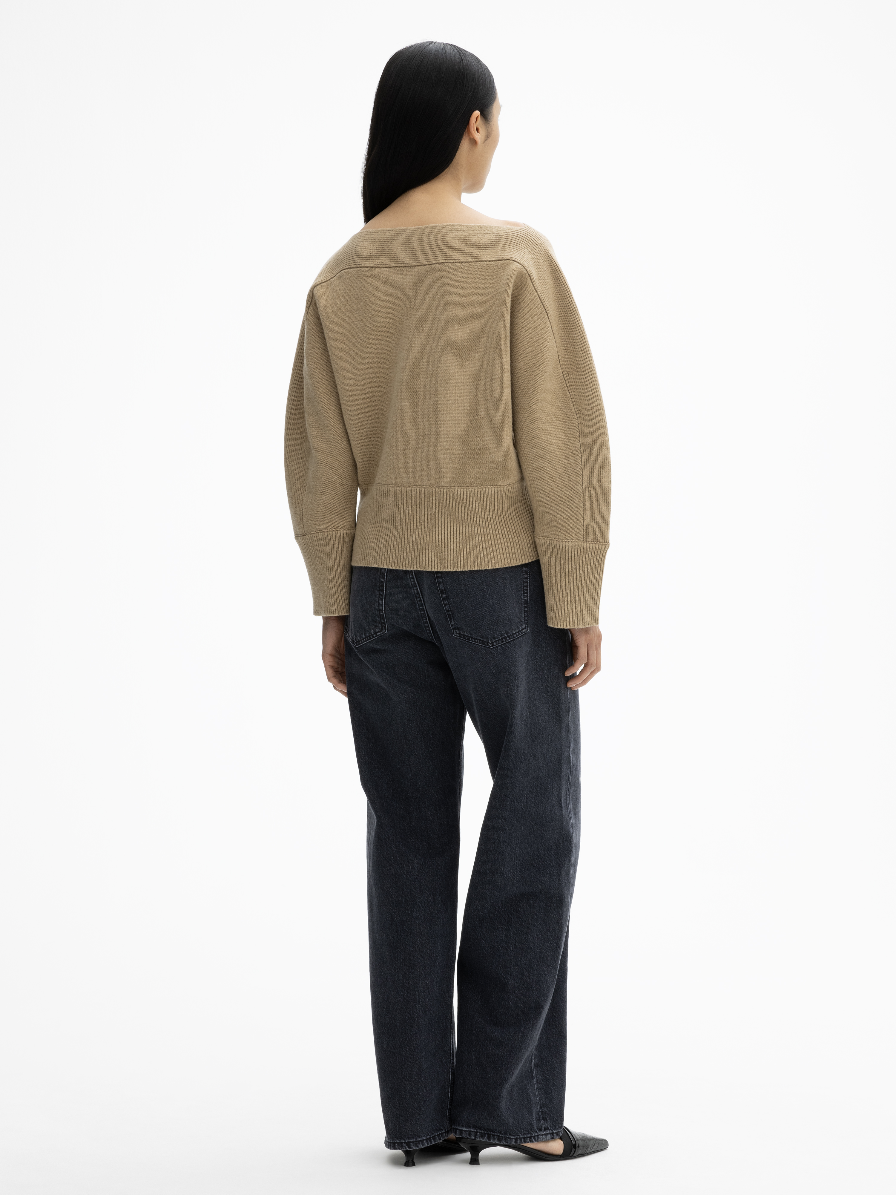 House Of Dagmar Curved Knit In Camel