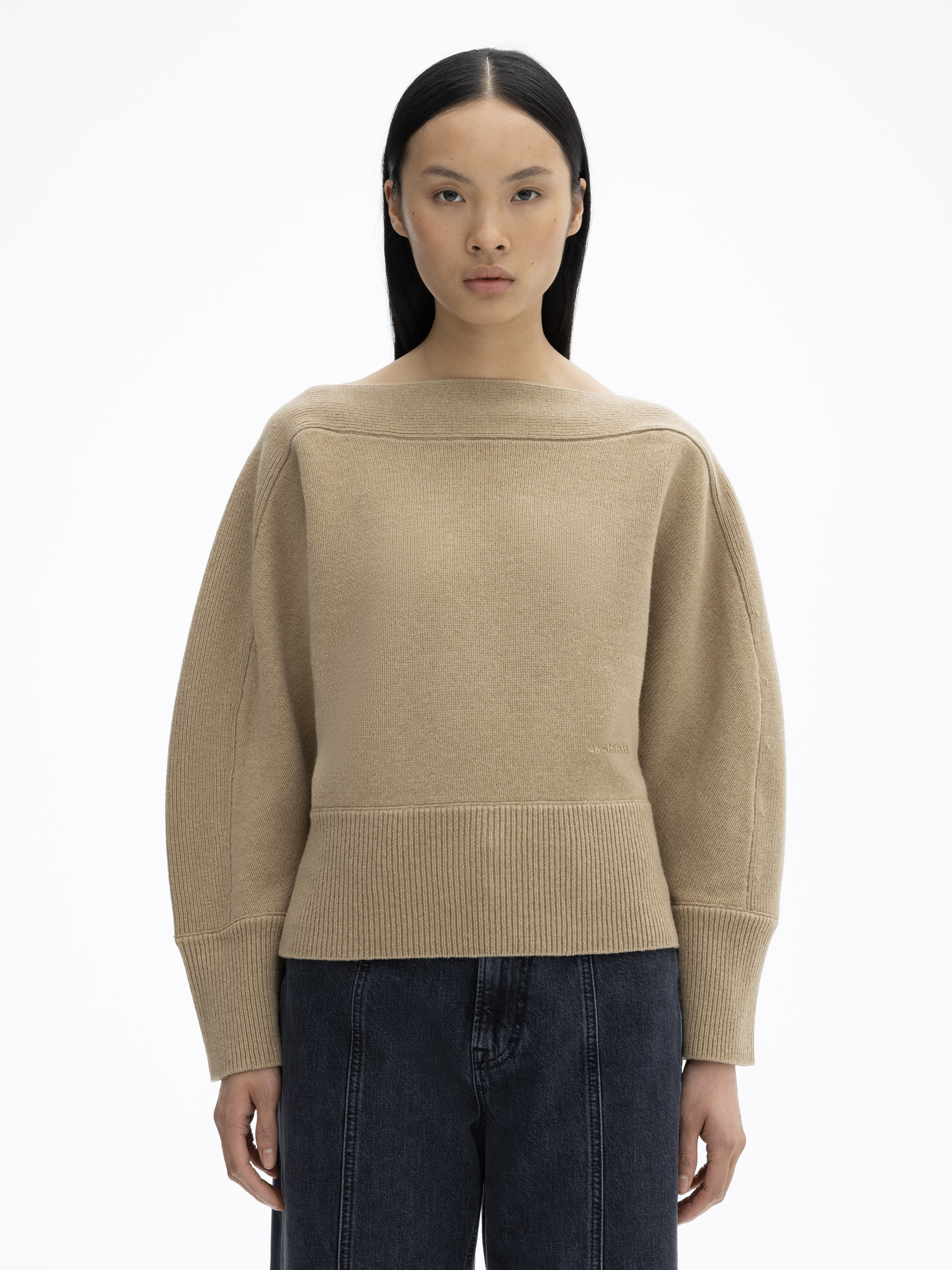 House Of Dagmar Curved Knit In Camel