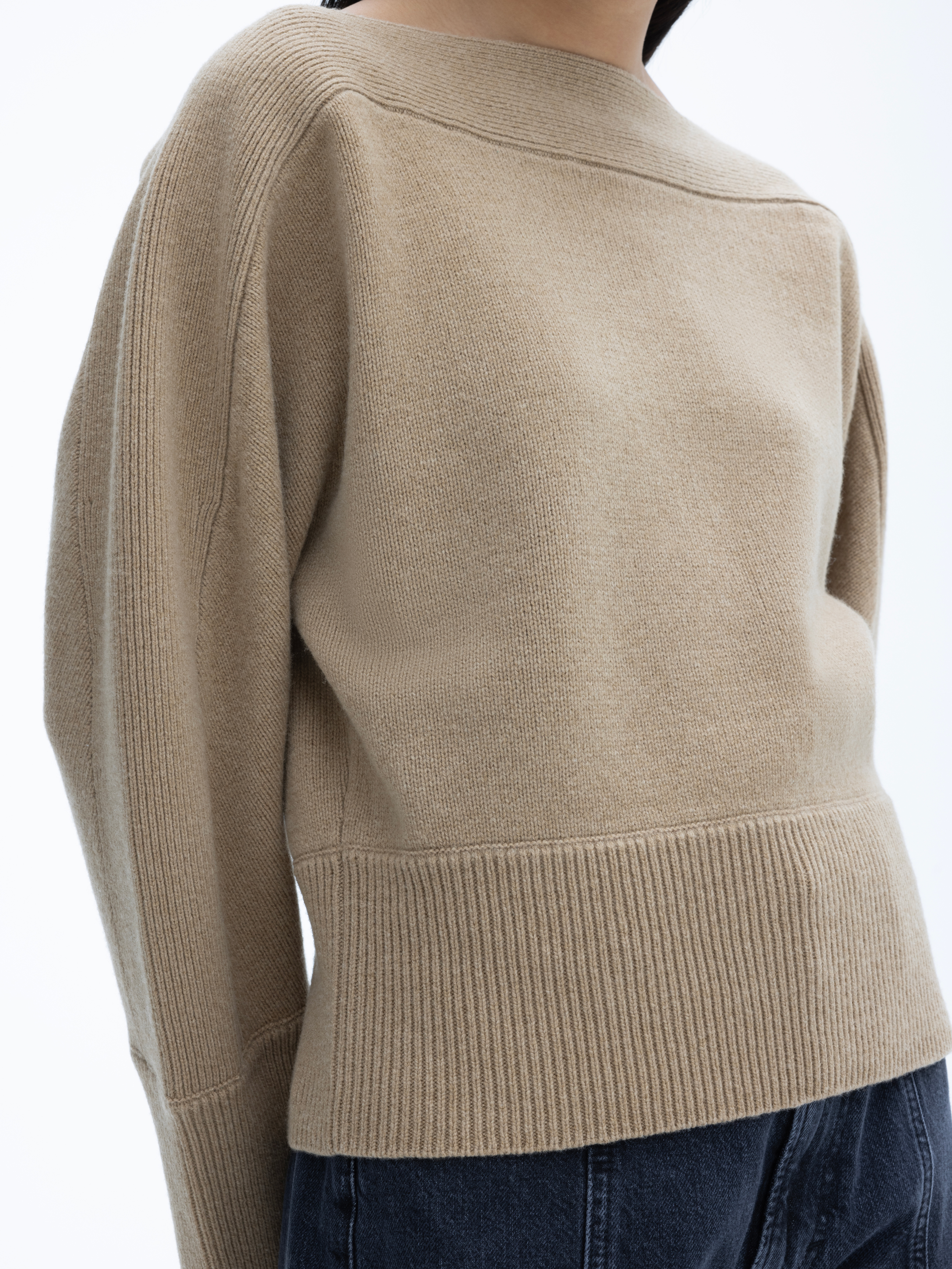 House Of Dagmar Curved Knit In Camel