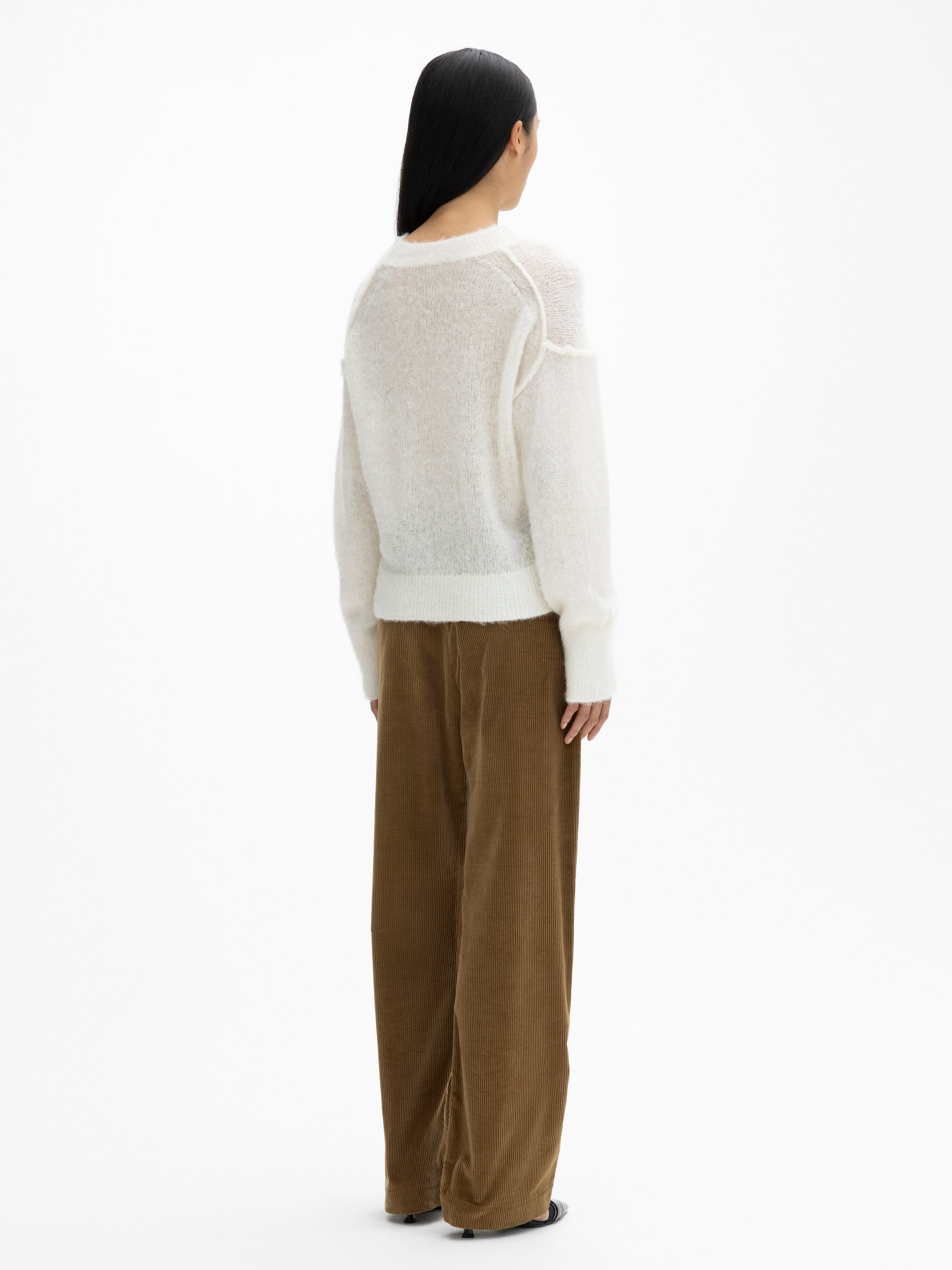 House Of Dagmar Brushed Alpaca Knit In Off White