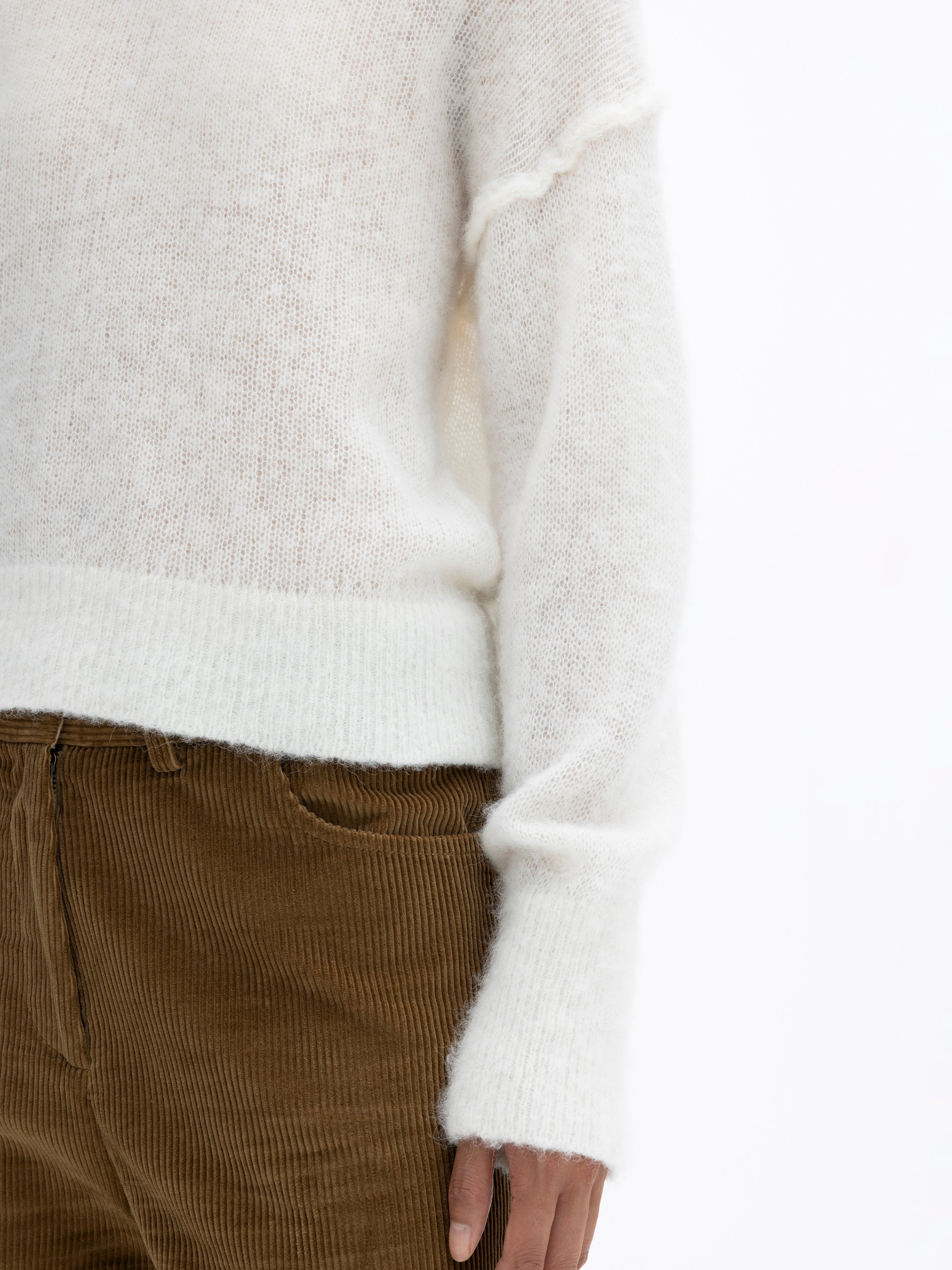 House Of Dagmar Brushed Alpaca Knit In Off White