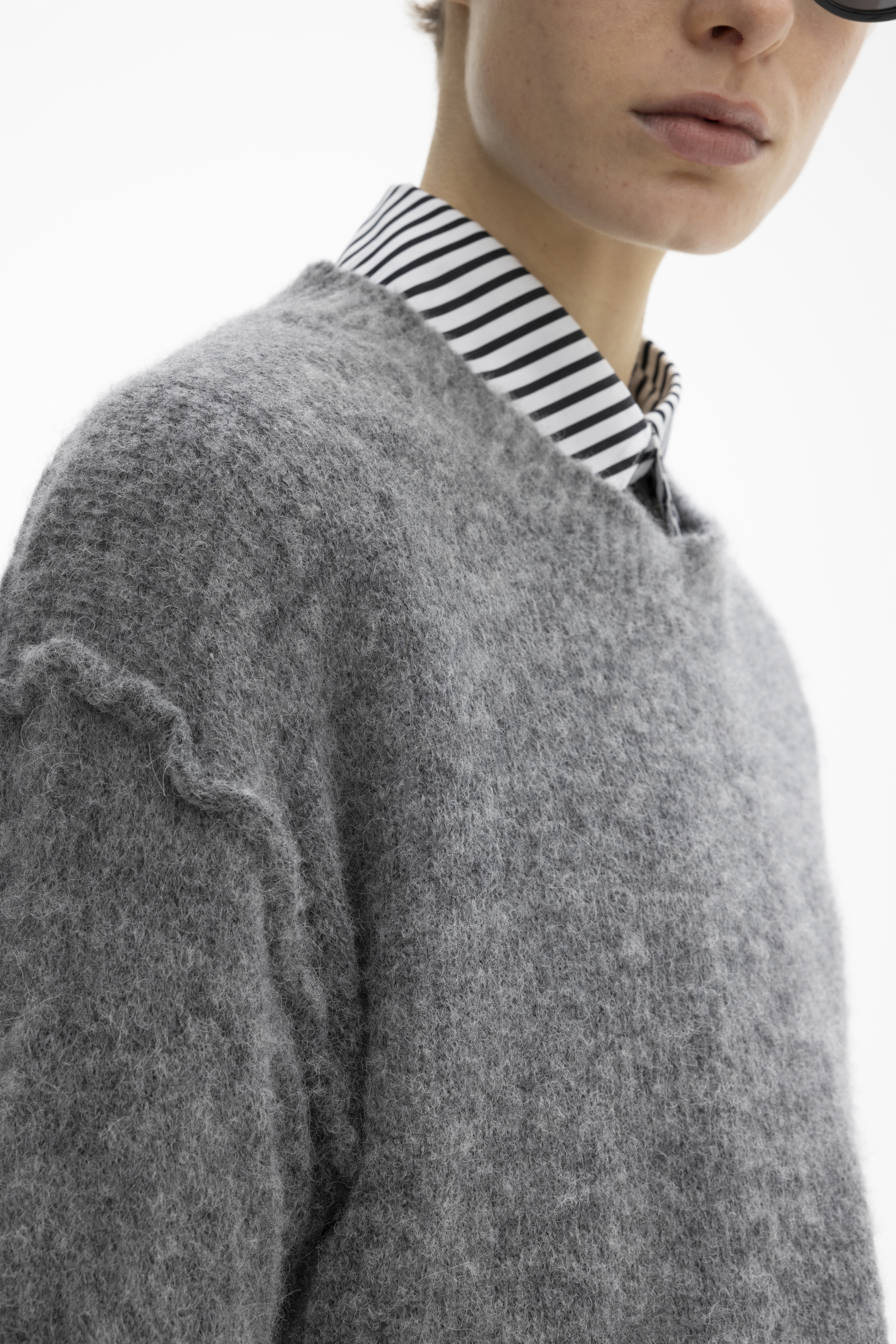 House Of Dagmar Brushed Alpaca Knit In Dark Grey