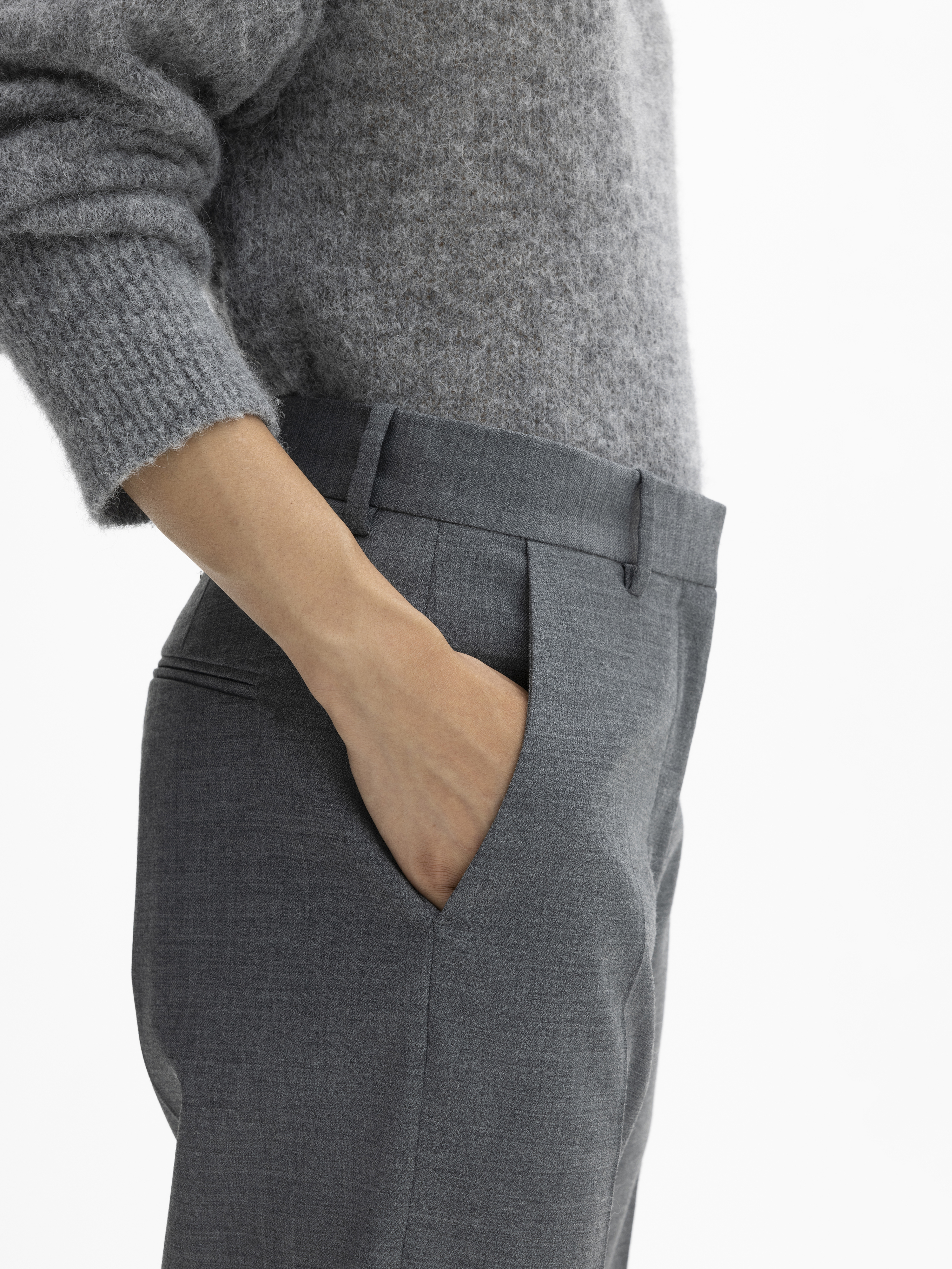 House Of Dagmar Classic Suit Trouser In Grey Melange