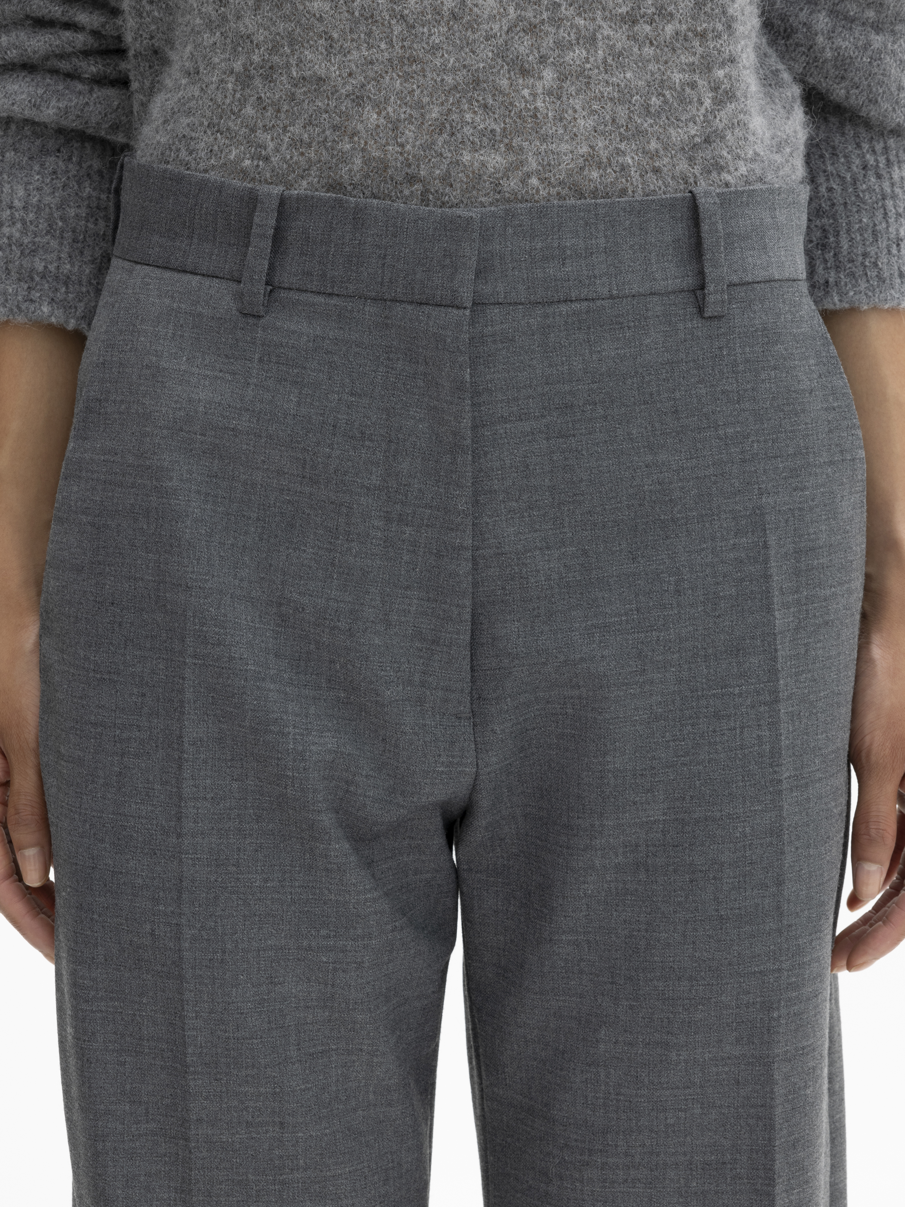 House Of Dagmar Classic Suit Trouser In Grey Melange