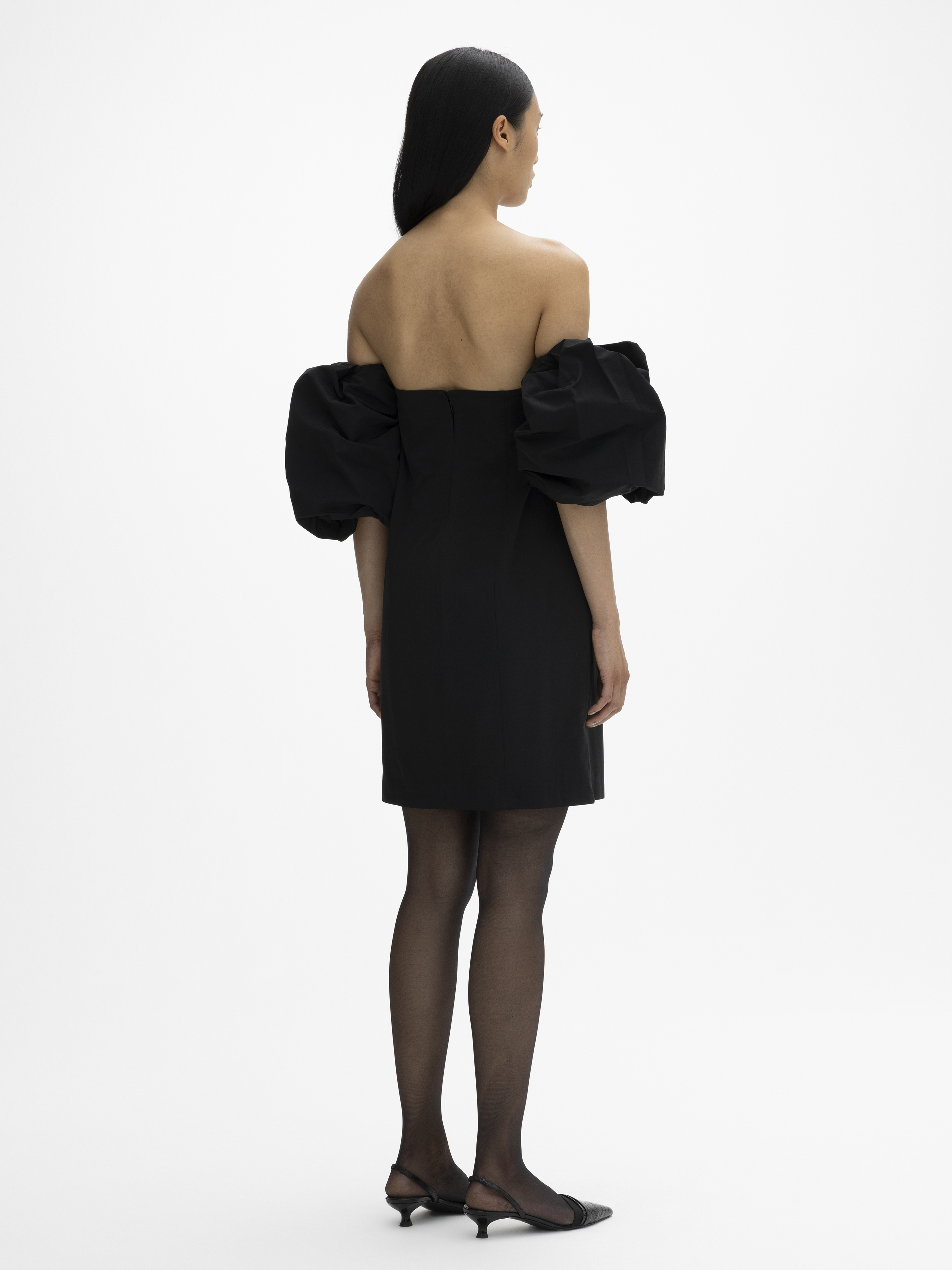 Herlipto Troncais Puff Sleeve Dress 黒 M Herlipto Troncais Puff