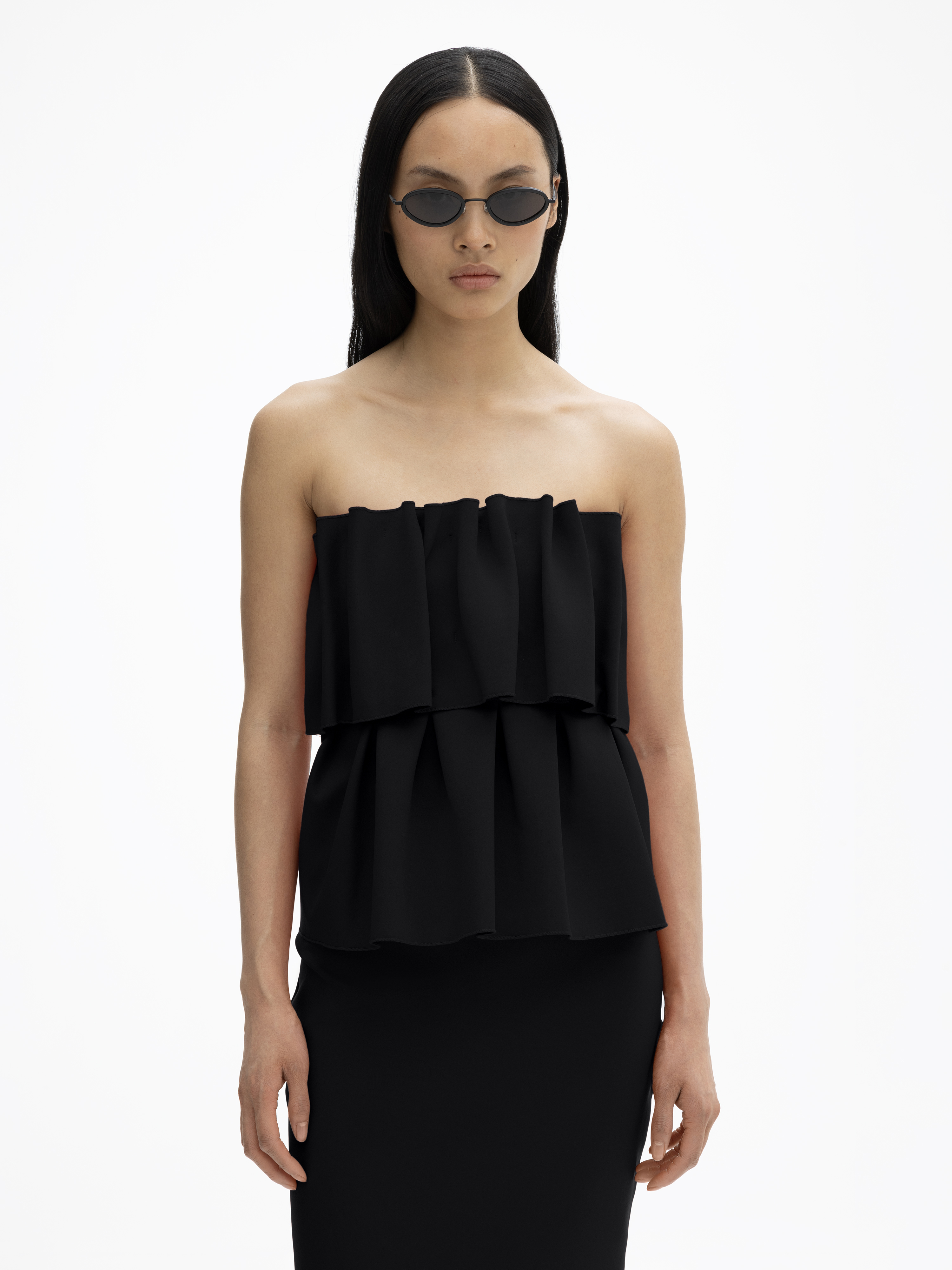 House Of Dagmar Sculpted Tube Dress In Black