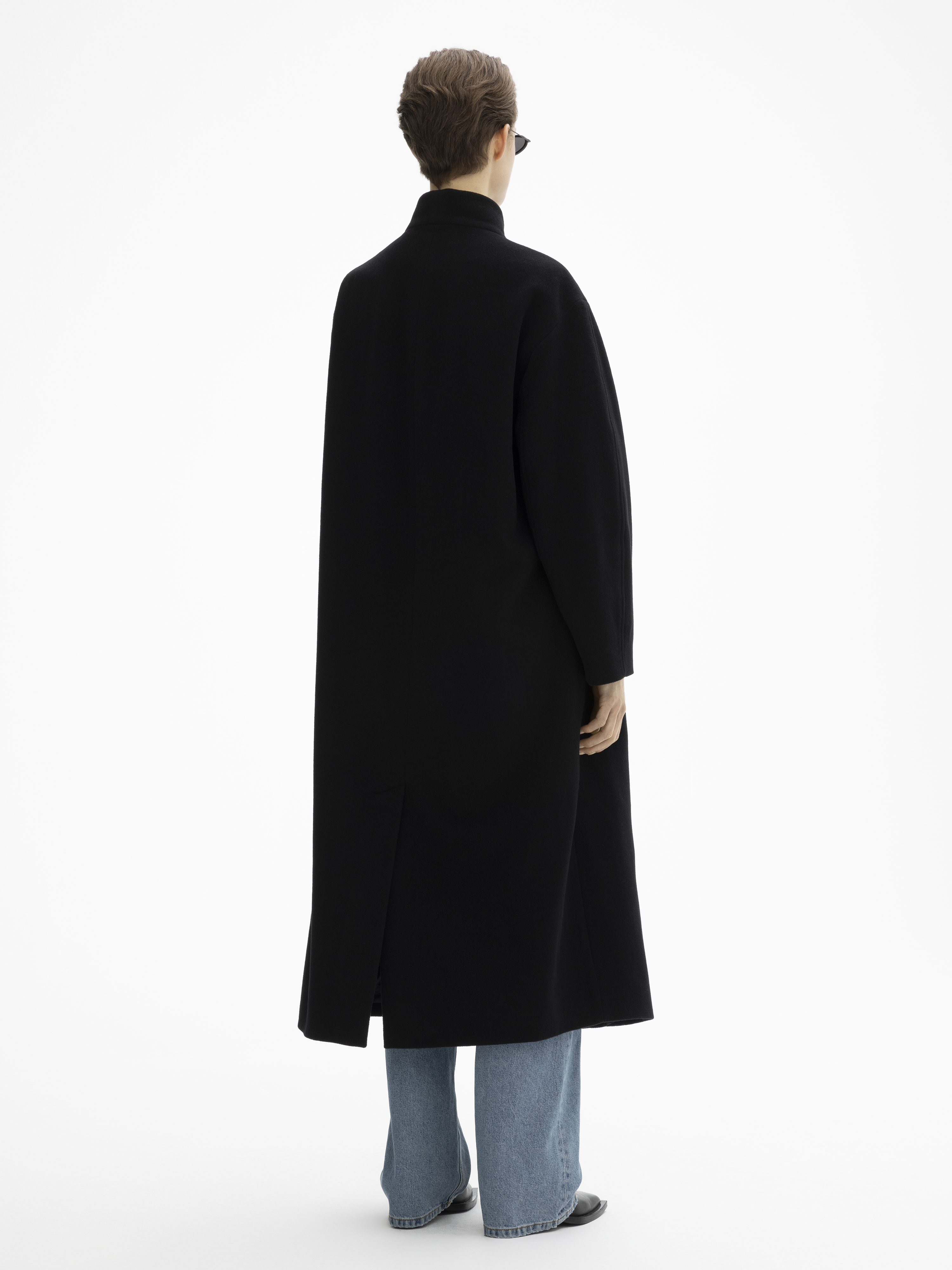 House Of Dagmar Oversize Belted Coat In Black