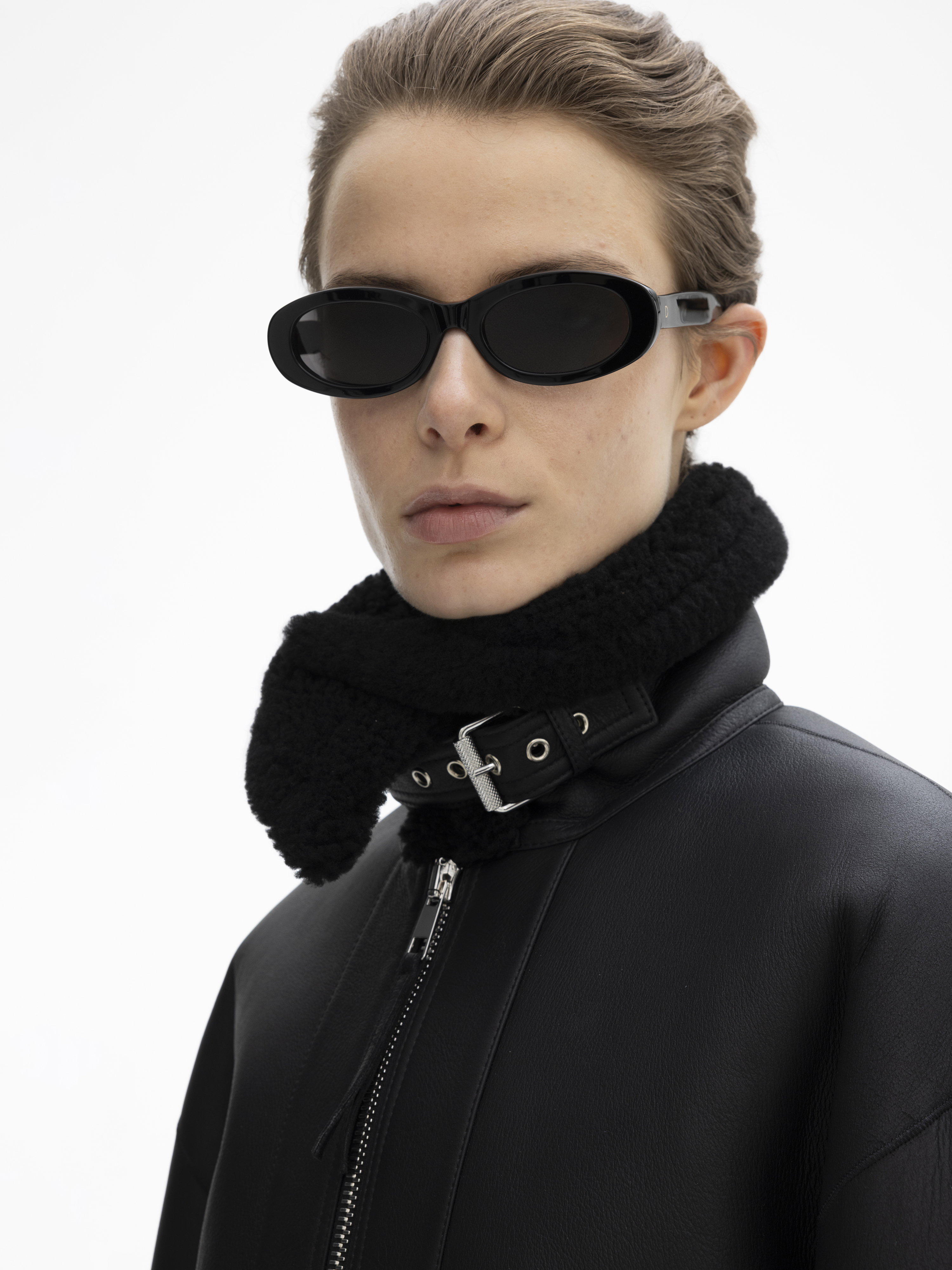 House Of Dagmar Short Shearling In Black