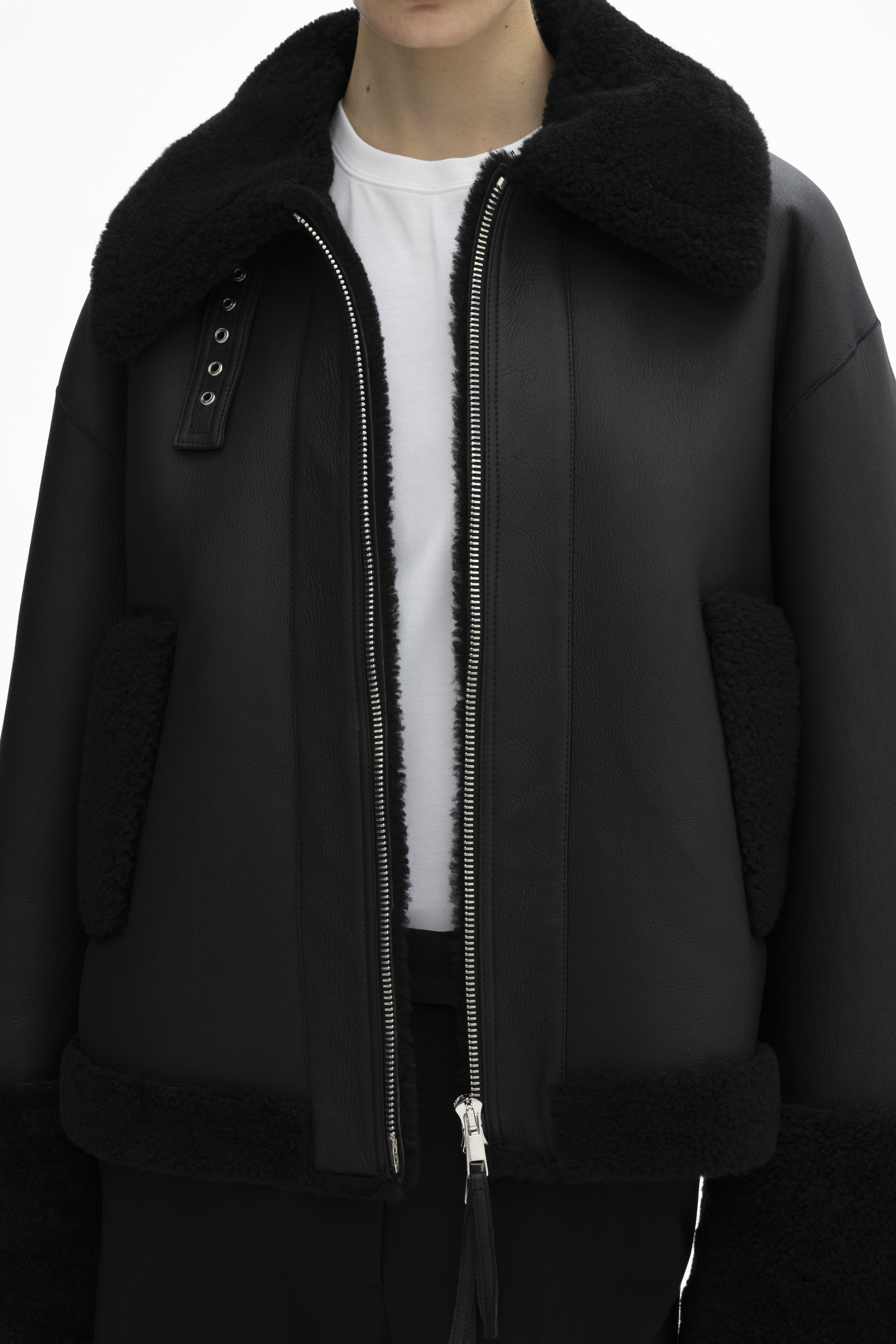House Of Dagmar Short Shearling In Black