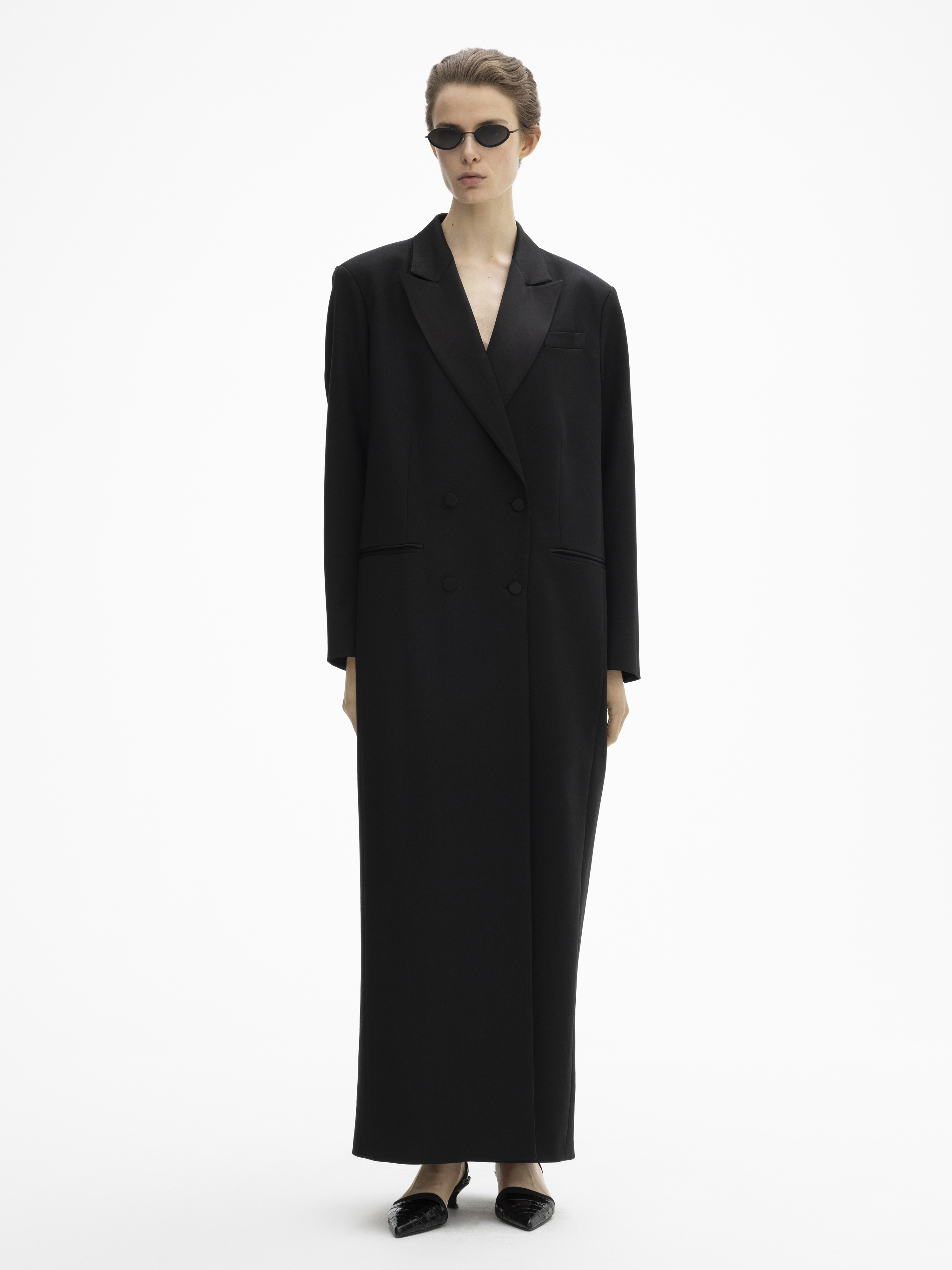 House Of Dagmar Long Tuxedo Blazer In Black
