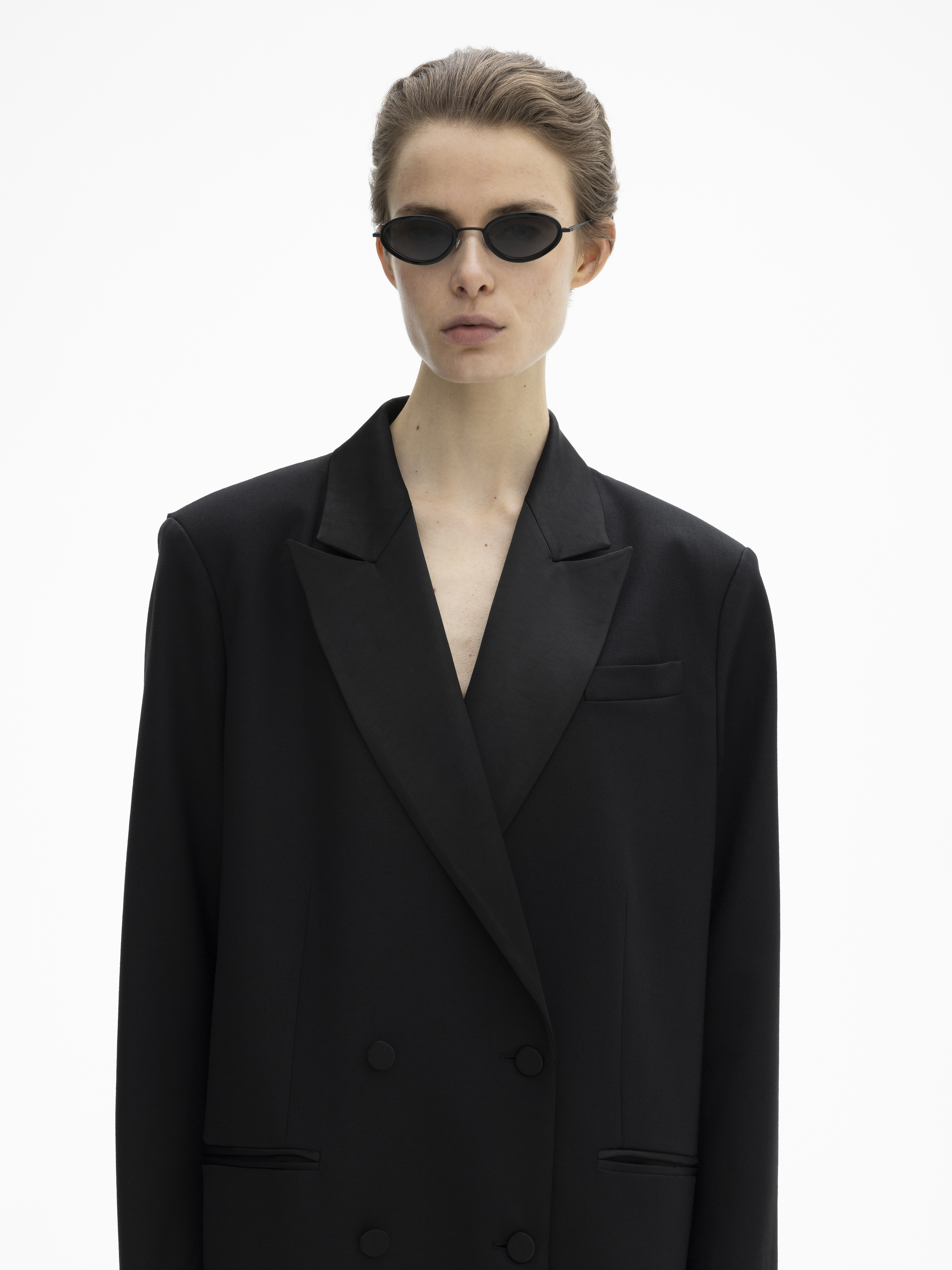 House Of Dagmar Long Tuxedo Blazer In Black