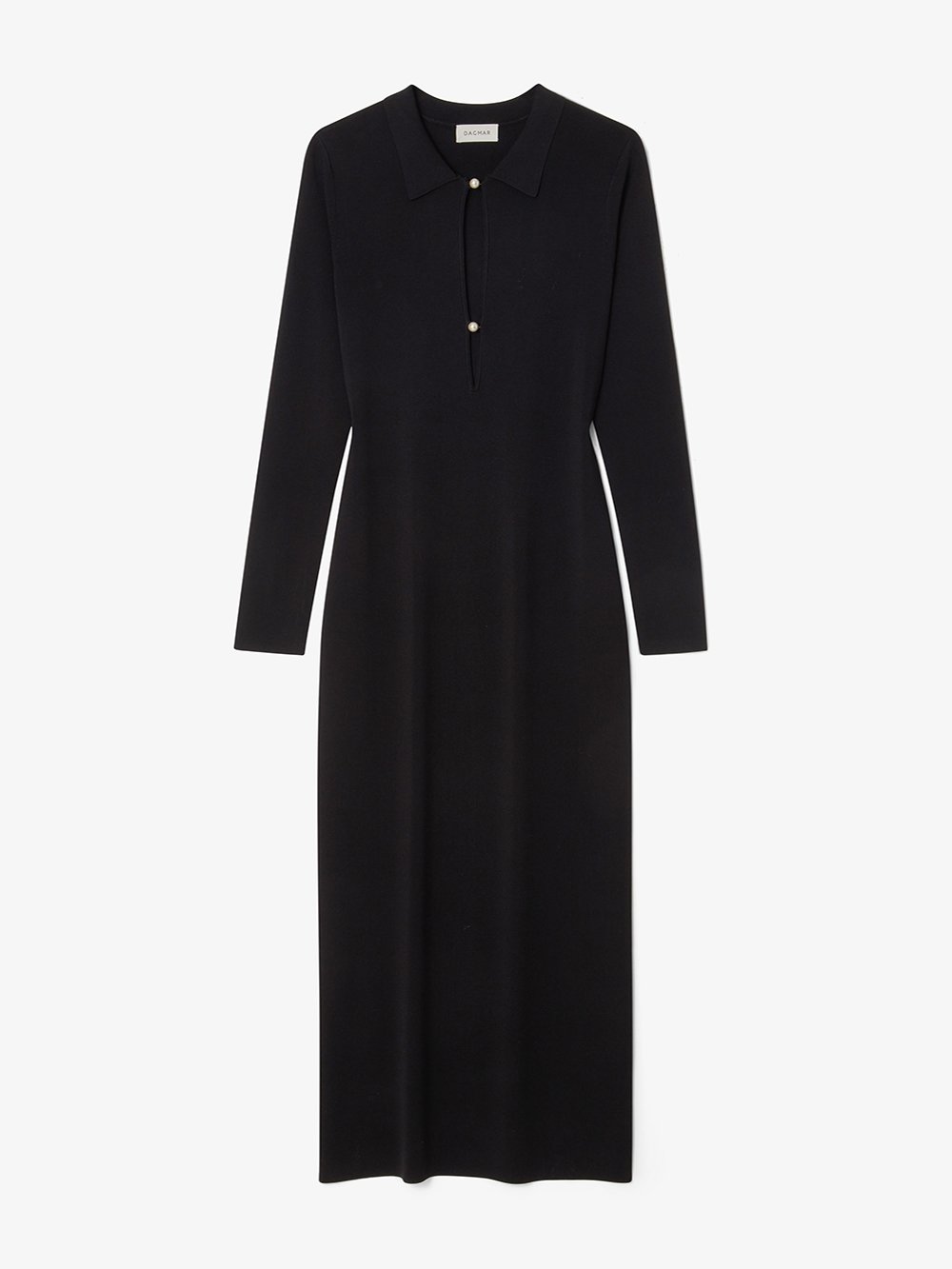 House Of Dagmar Pearl Button Dress In Black