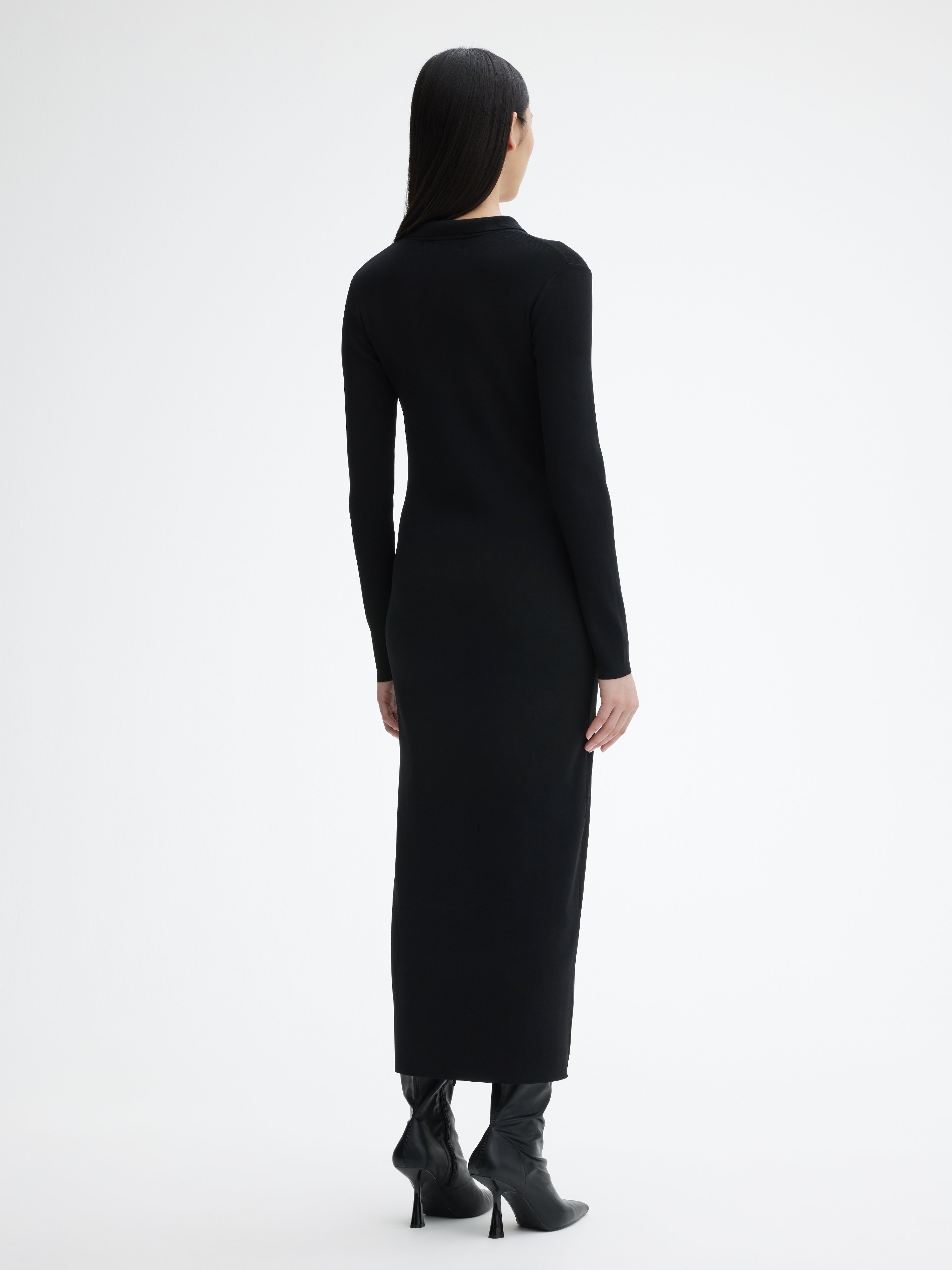 House Of Dagmar Pearl Button Dress In Black