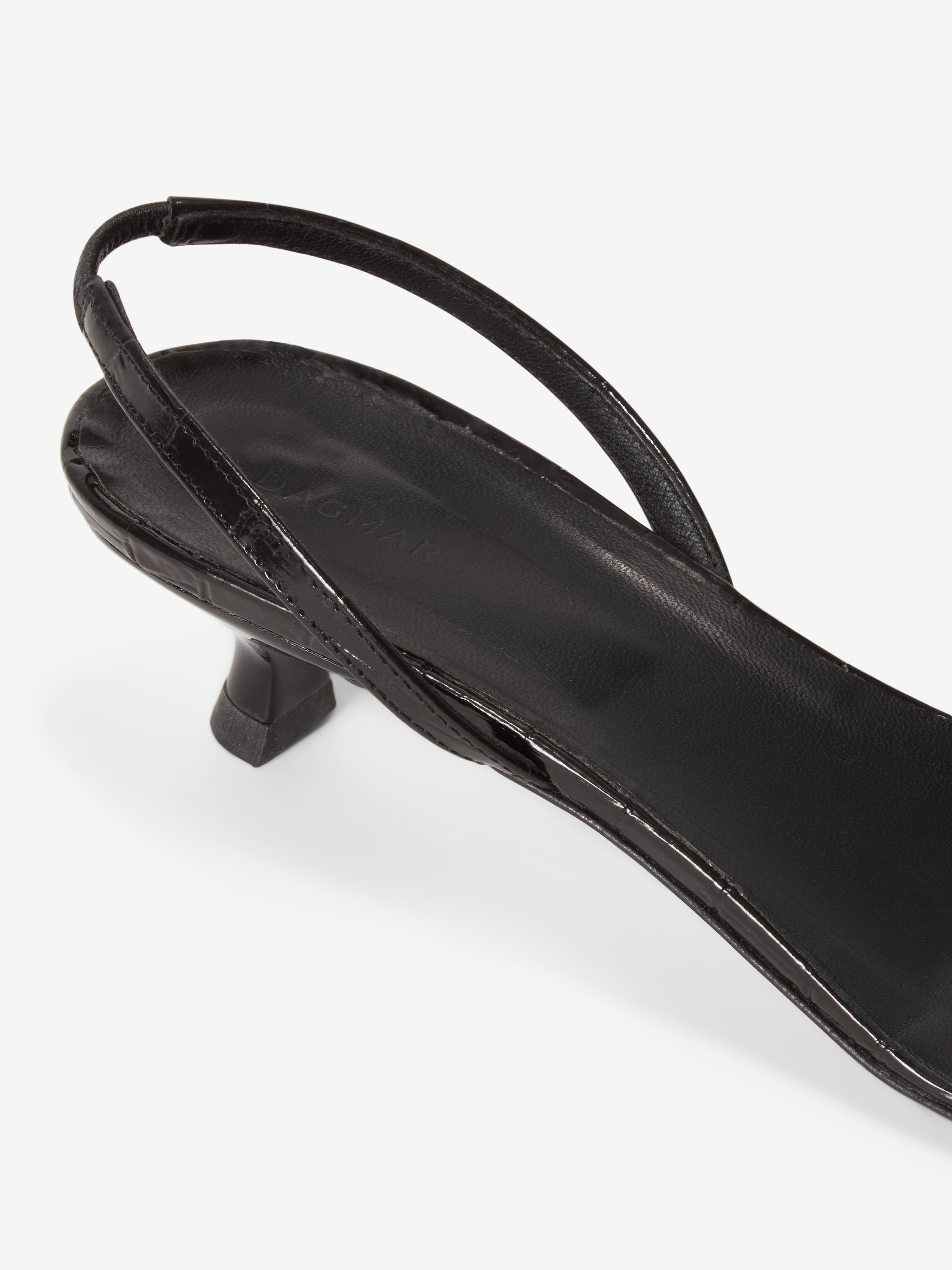 House Of Dagmar Leather Slingback In Black