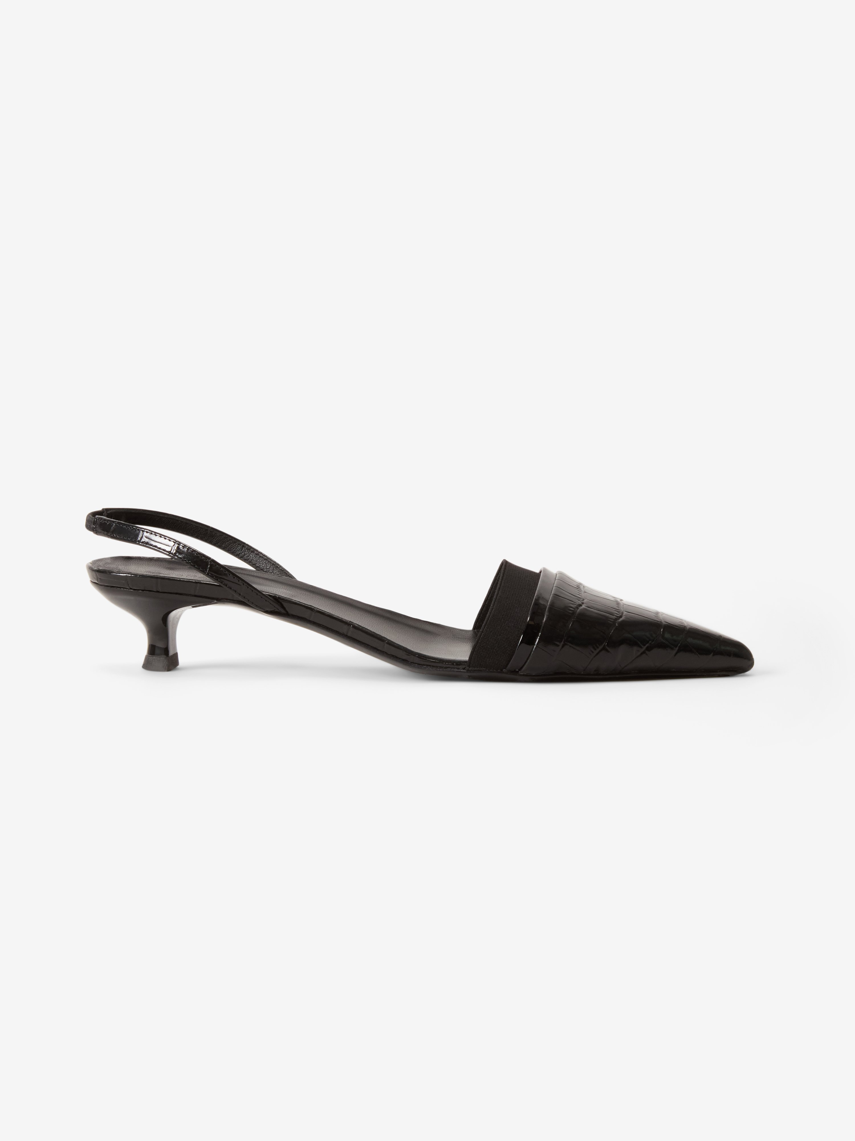 House Of Dagmar Leather Slingback In Black