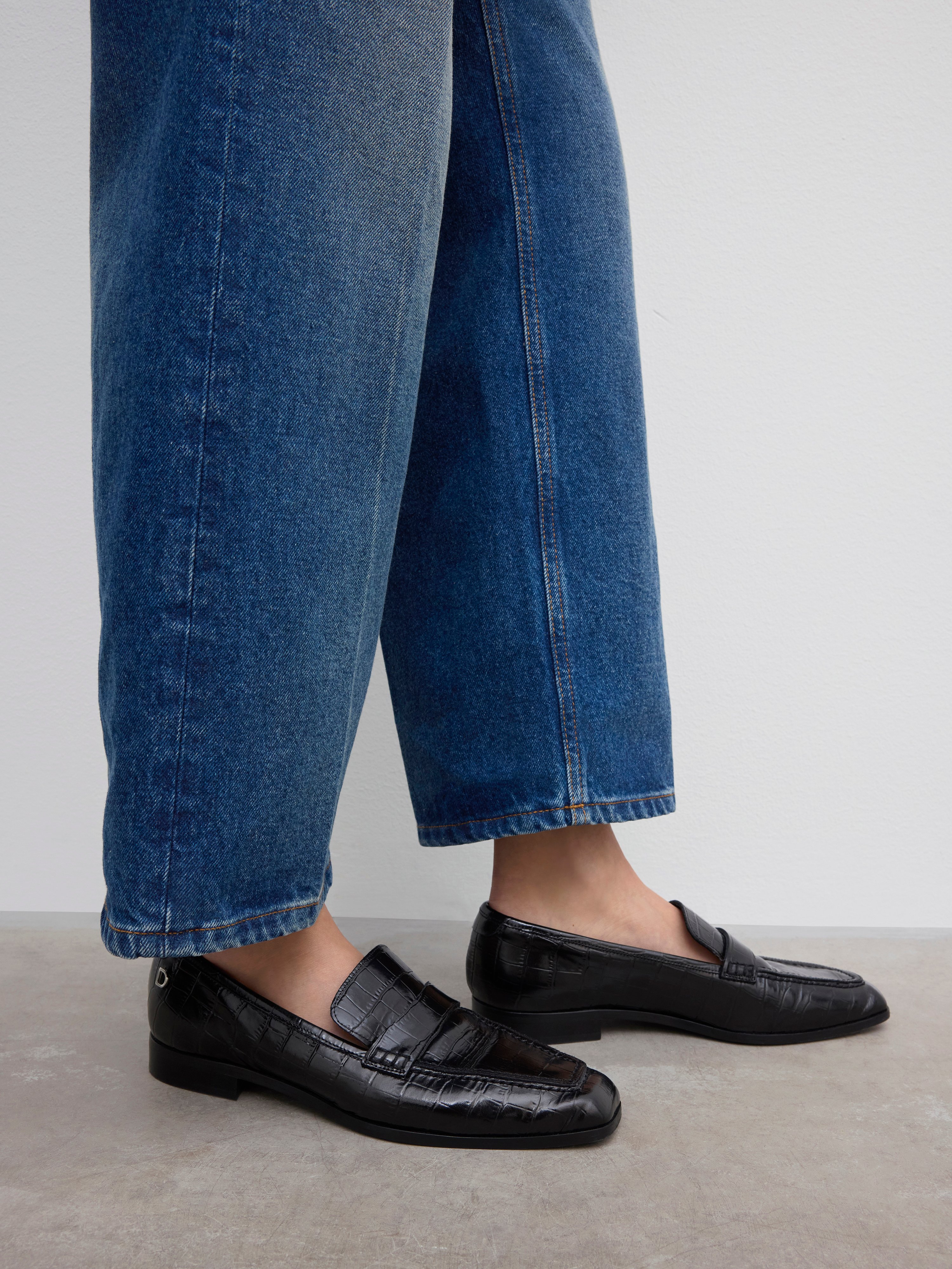 House Of Dagmar Leather Loafers In Black