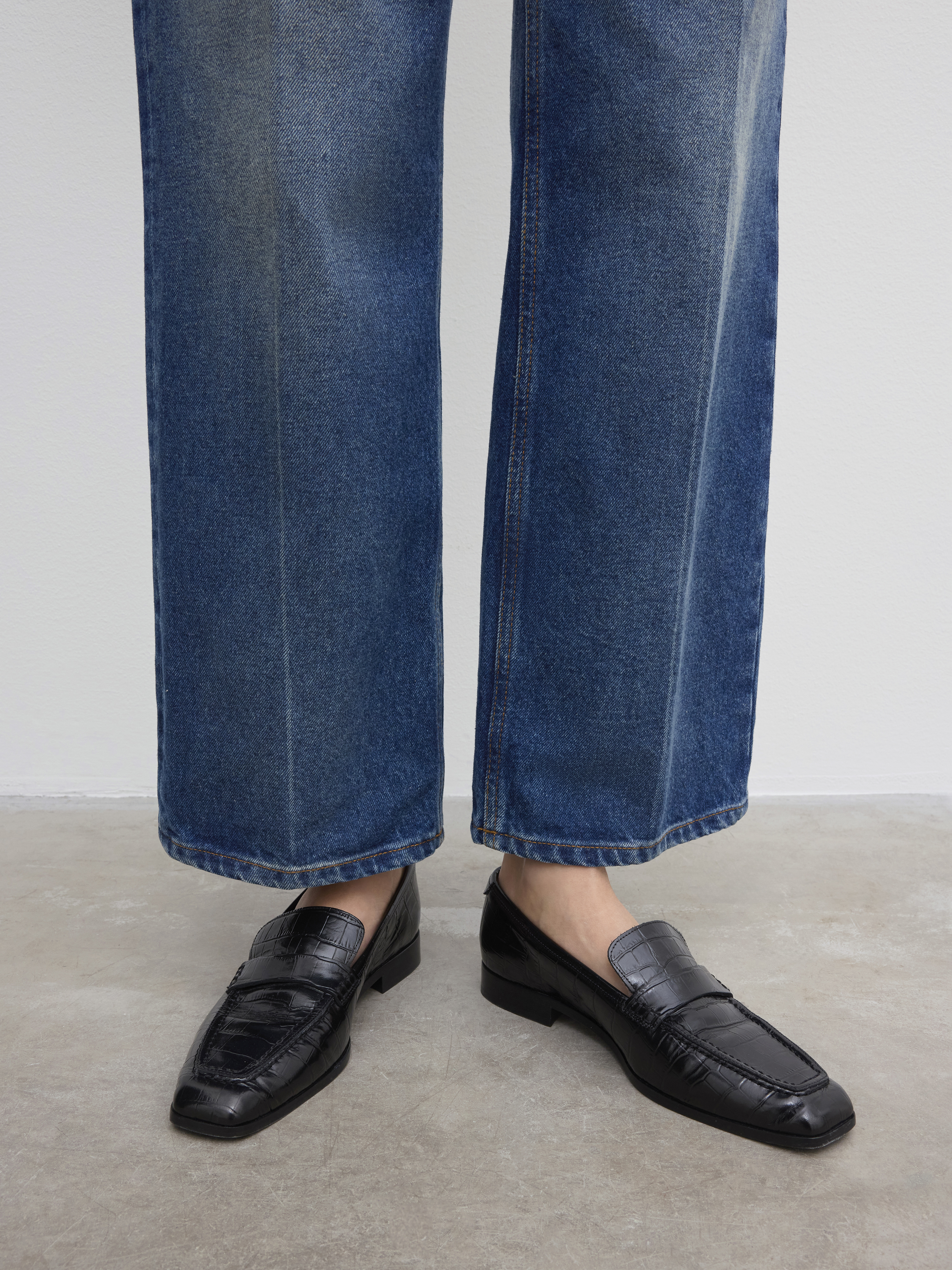 House Of Dagmar Leather Loafers In Black