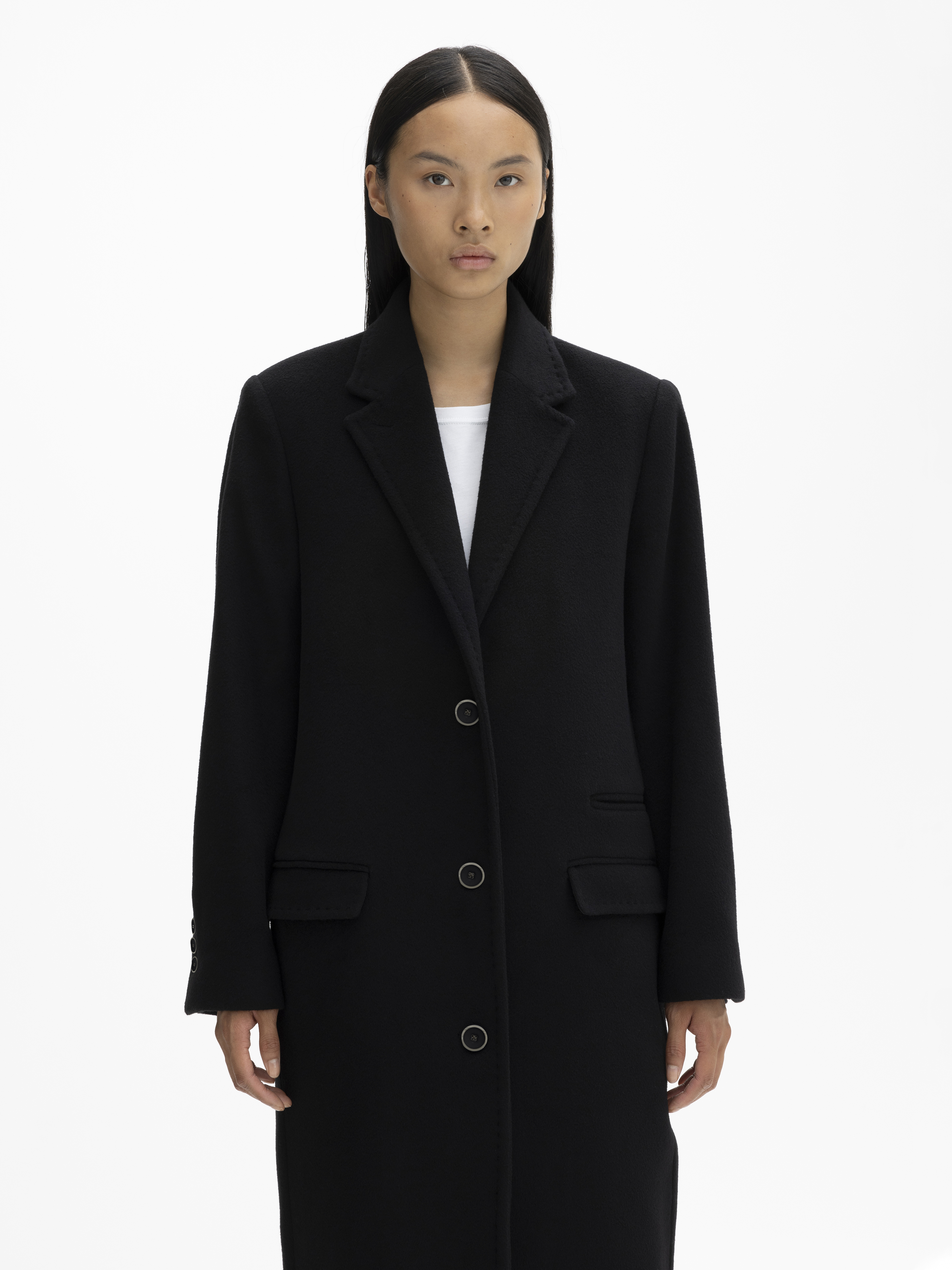 House Of Dagmar Cashmere Coat In Black