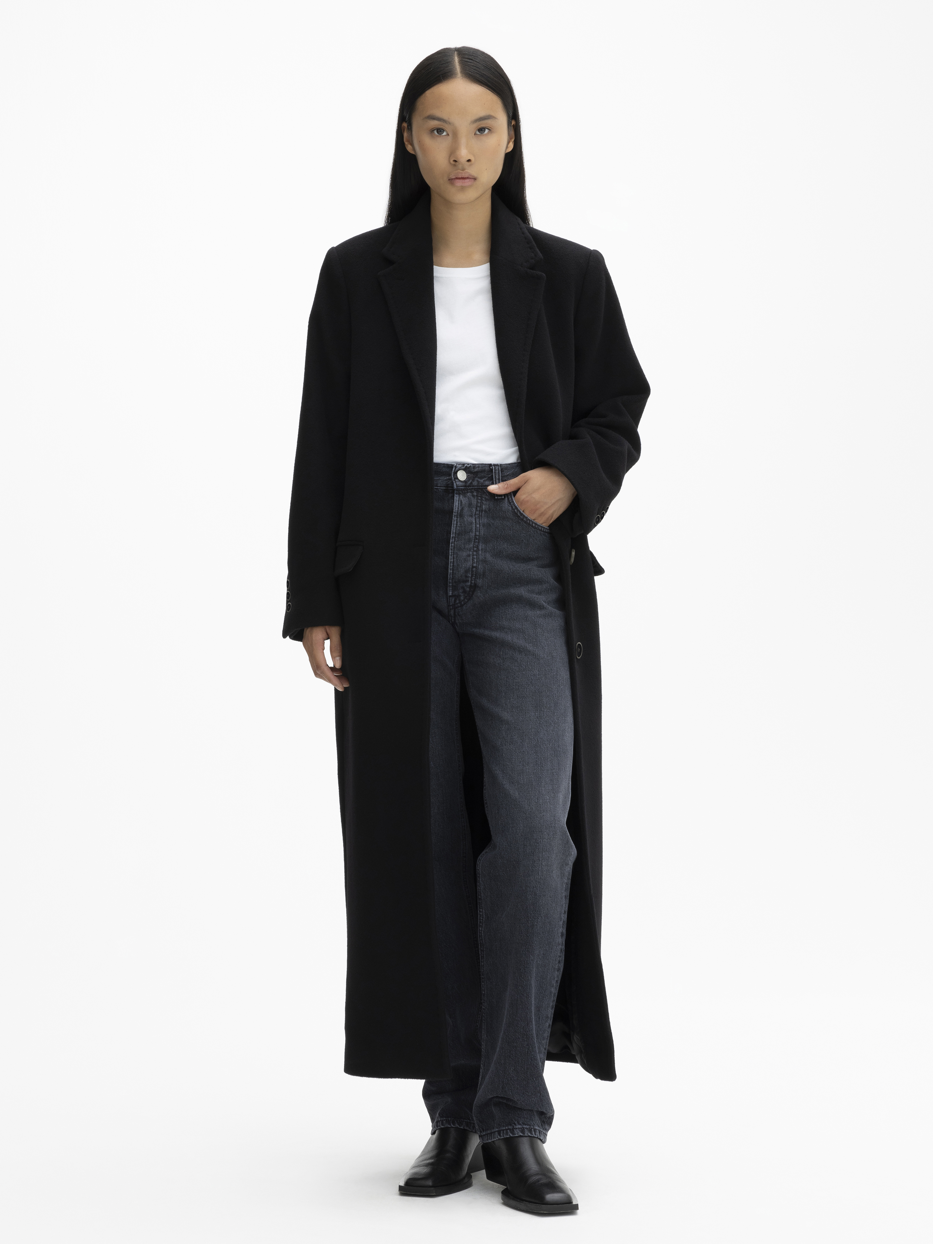 House Of Dagmar Cashmere Coat In Black