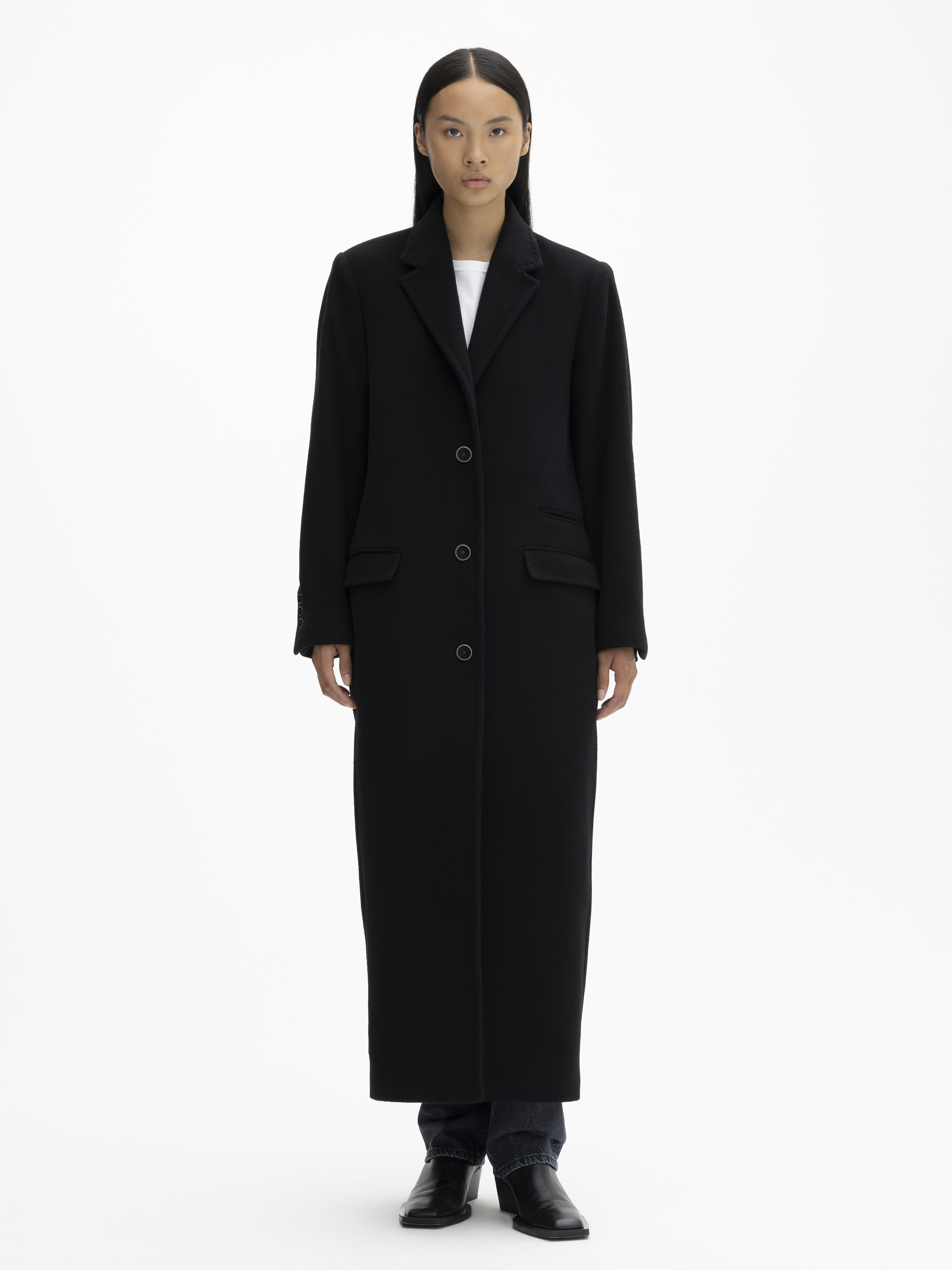 House Of Dagmar Cashmere Coat In Black