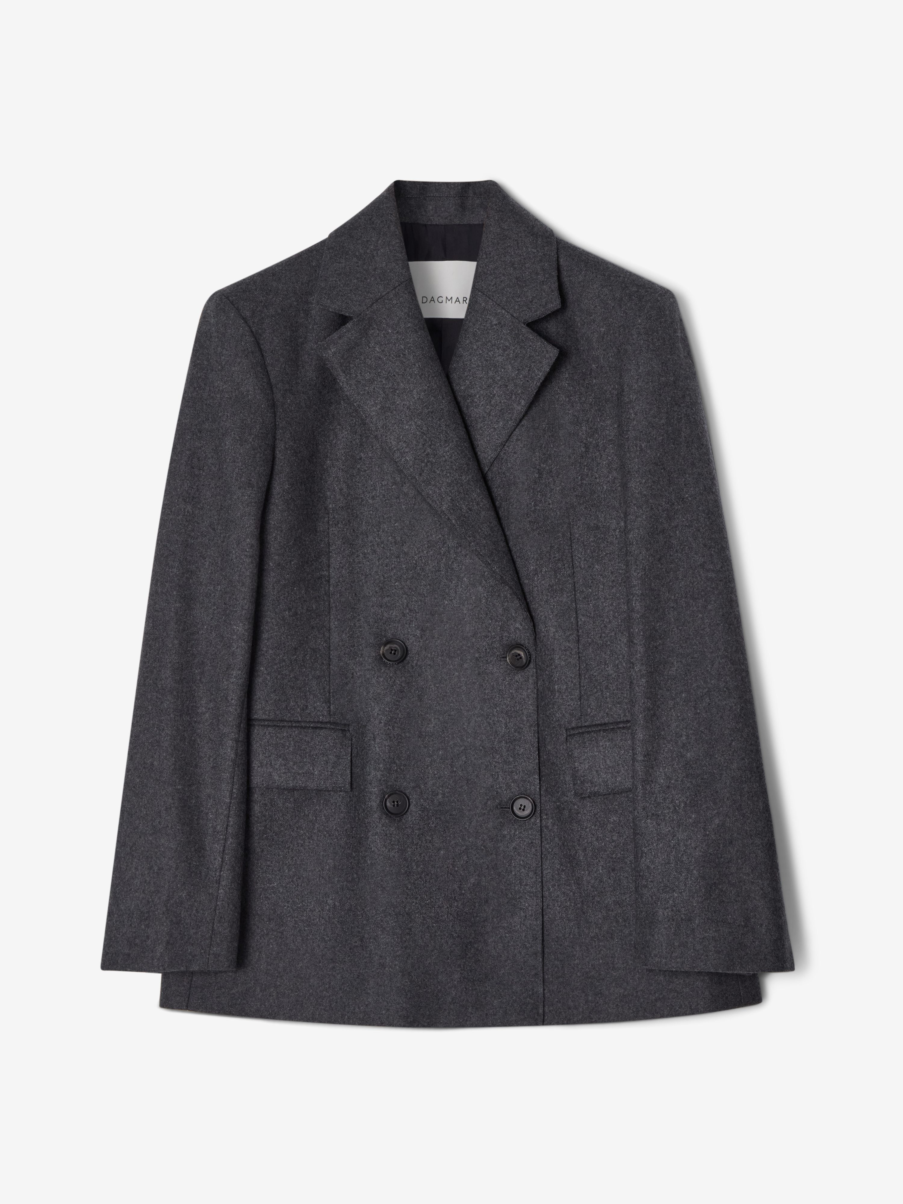 House Of Dagmar Classic Raw Blazer In Grey Melange