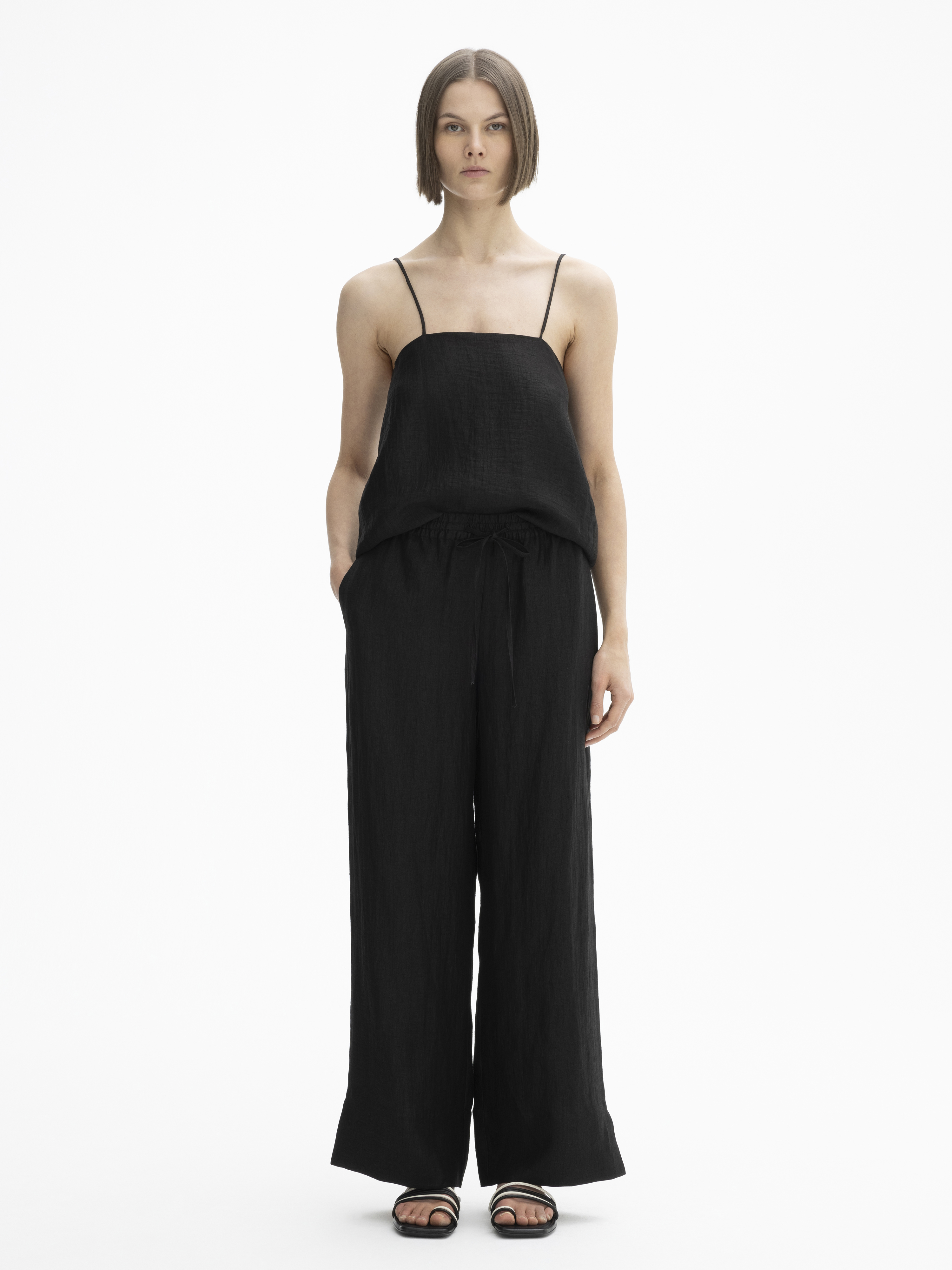 House Of Dagmar Drawstring Trousers In Black