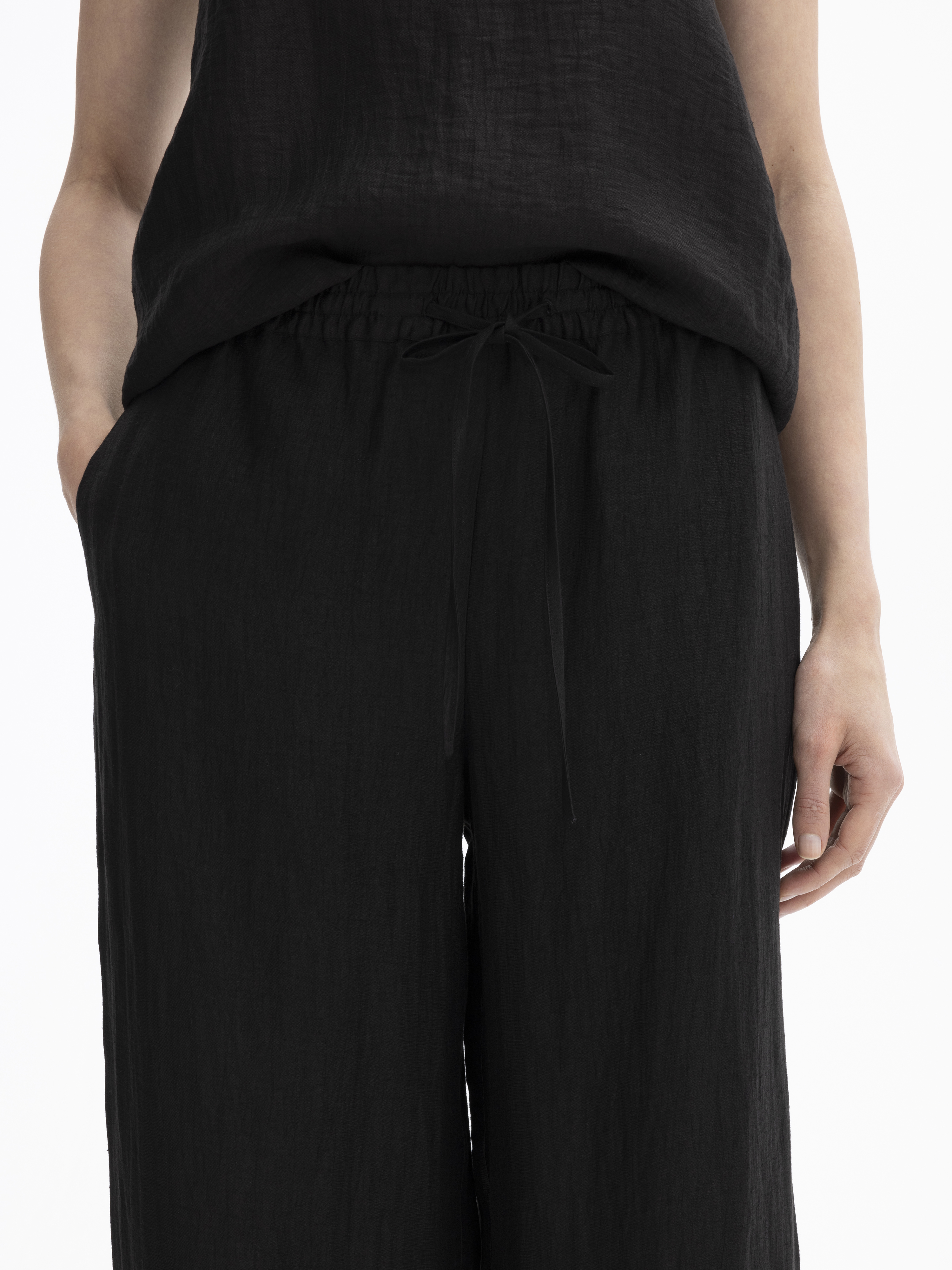 House Of Dagmar Drawstring Trousers In Black