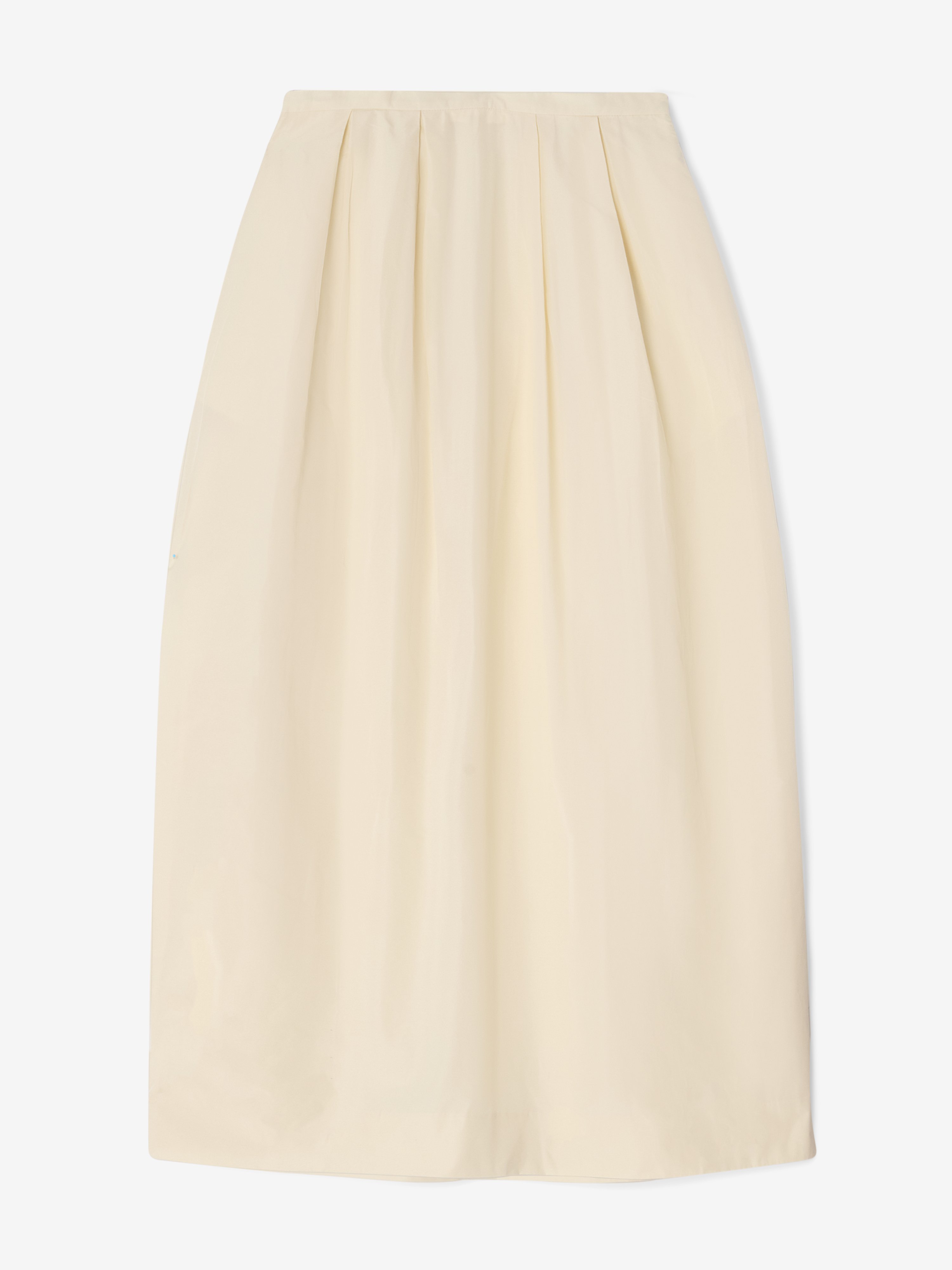 House Of Dagmar Curved Pleated Skirt In Cream White