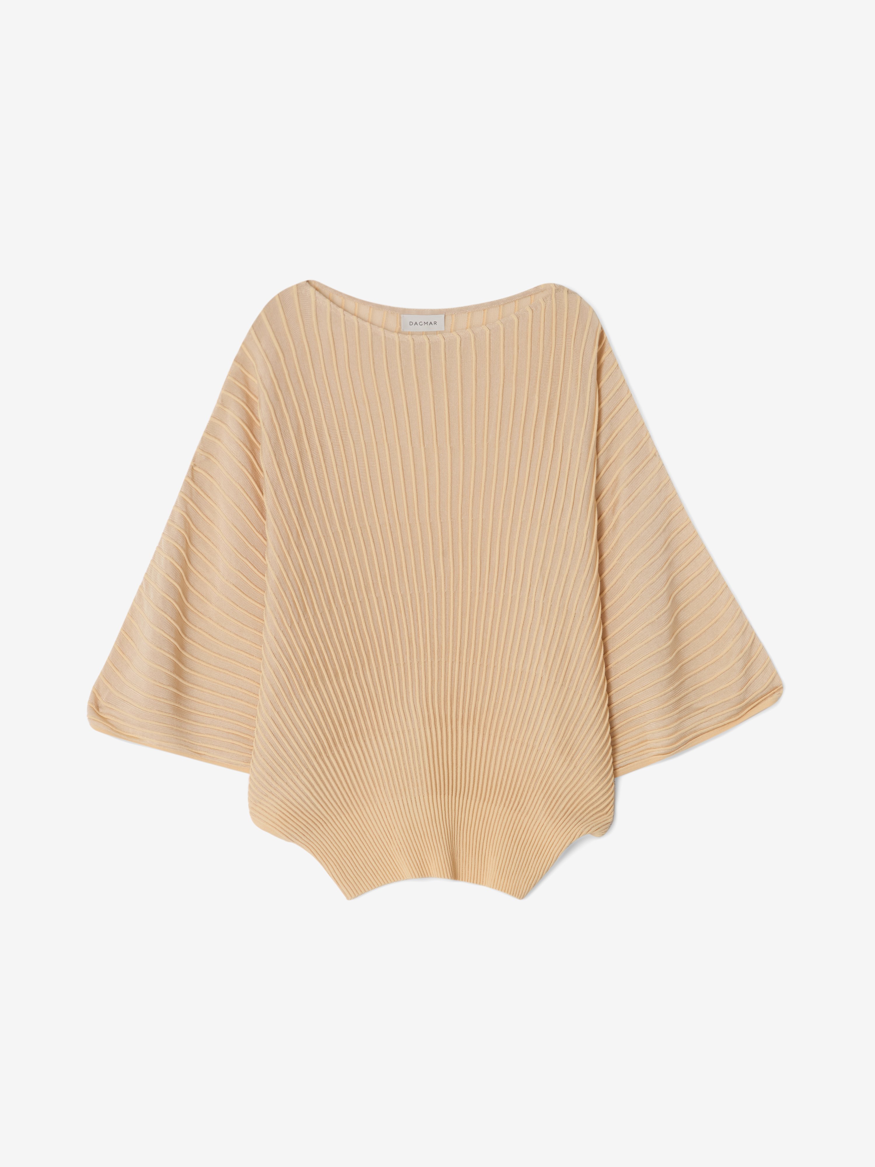 House Of Dagmar Knitted Flared Top In Desert Sand