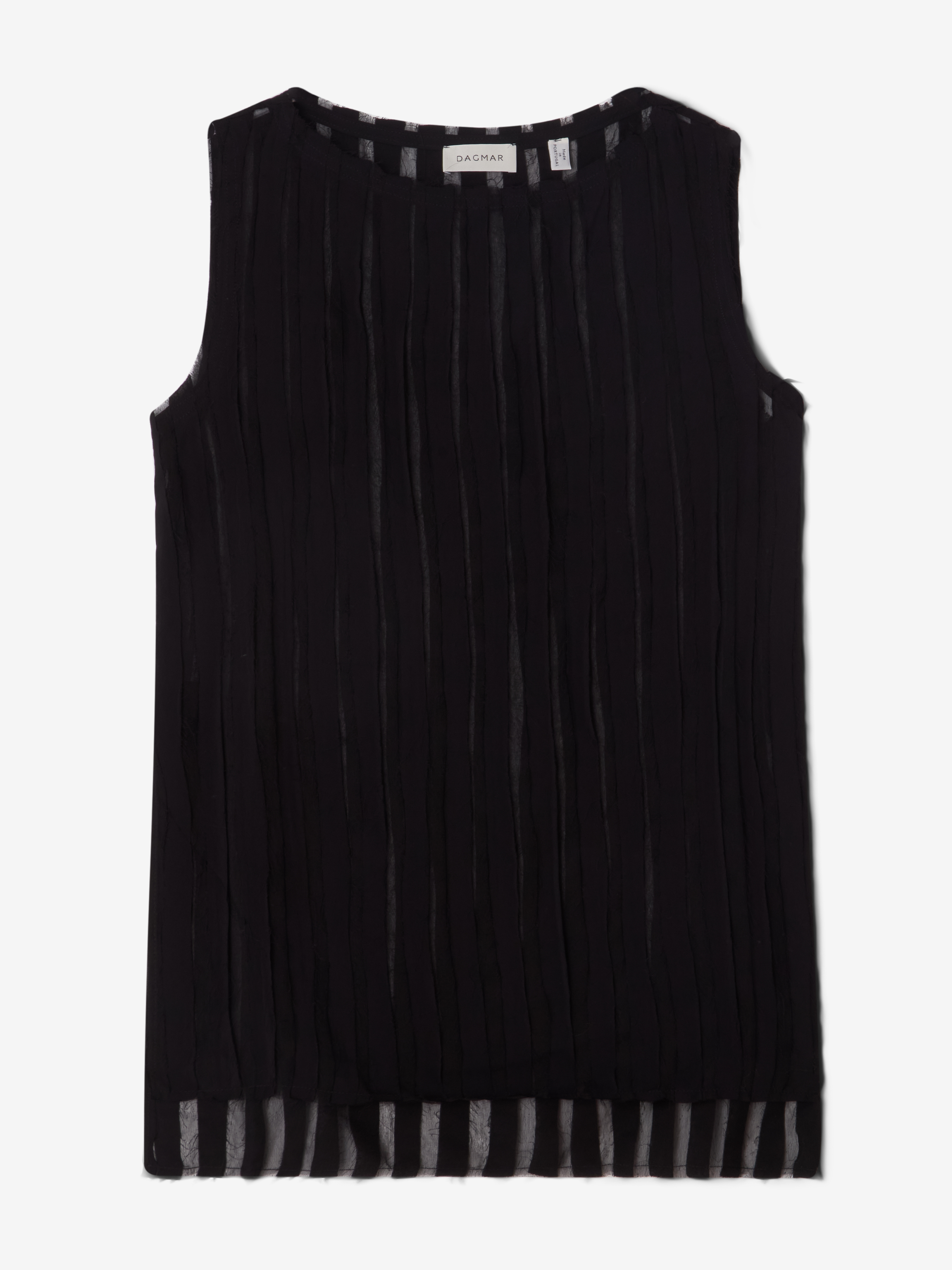 House Of Dagmar Stripe Sheer Top In Black
