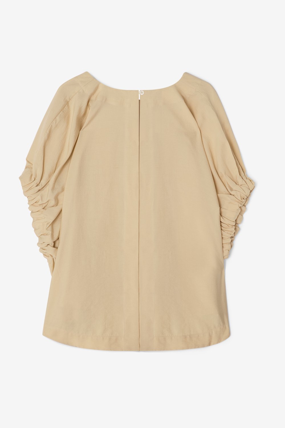 House Of Dagmar Rouched V-neck Top Sand In Desert Sand