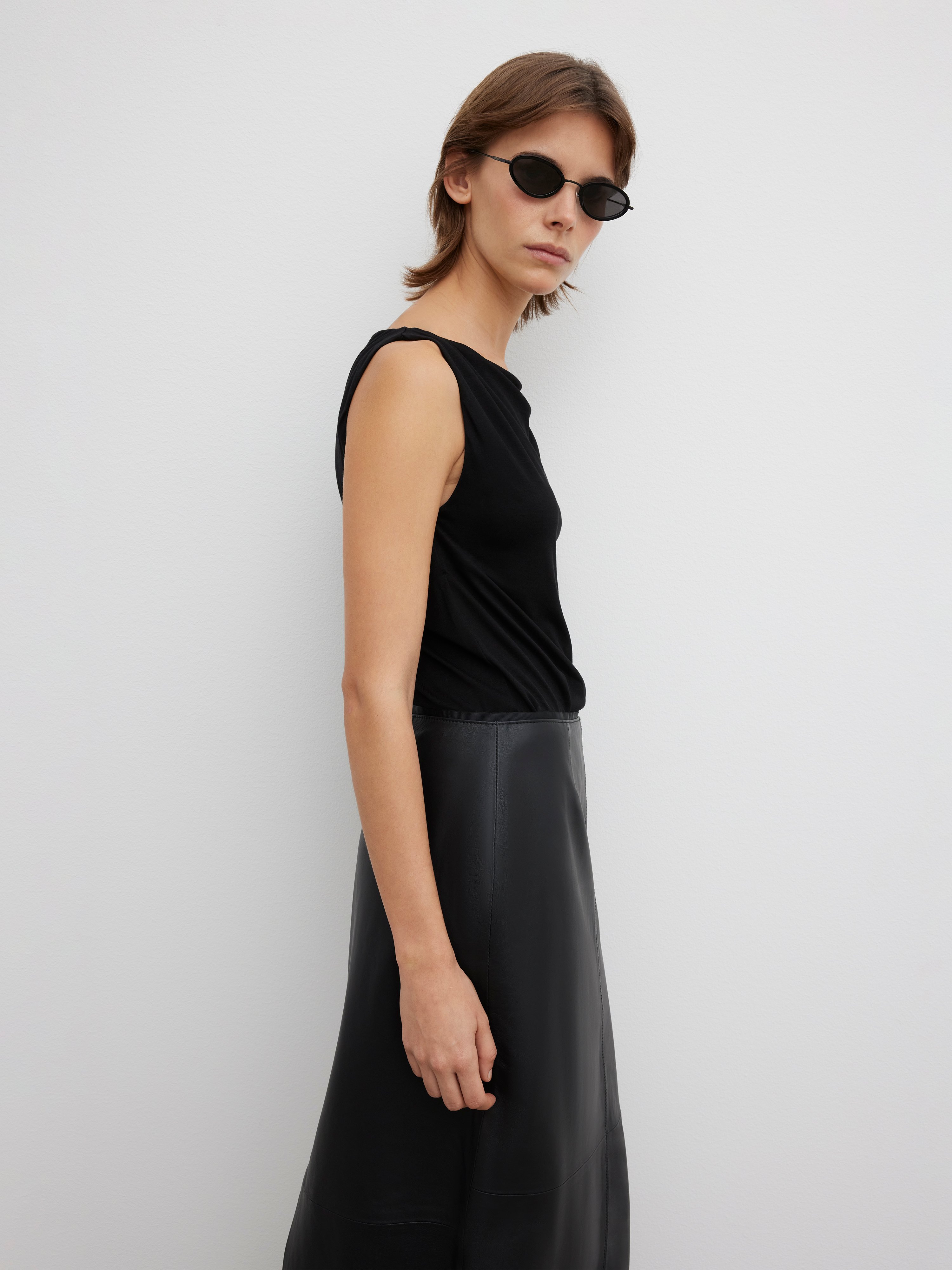 House Of Dagmar Square Neck Top In Black