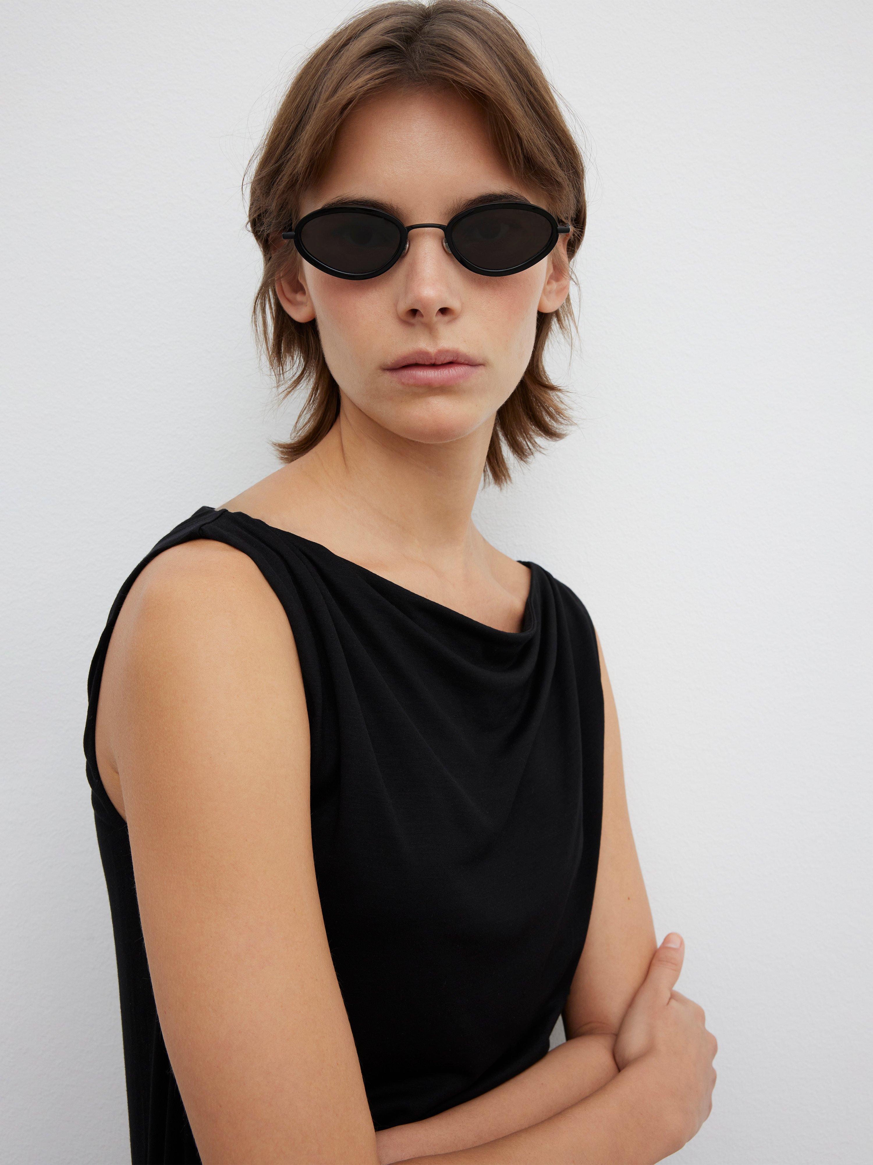 House Of Dagmar Square Neck Top In Black