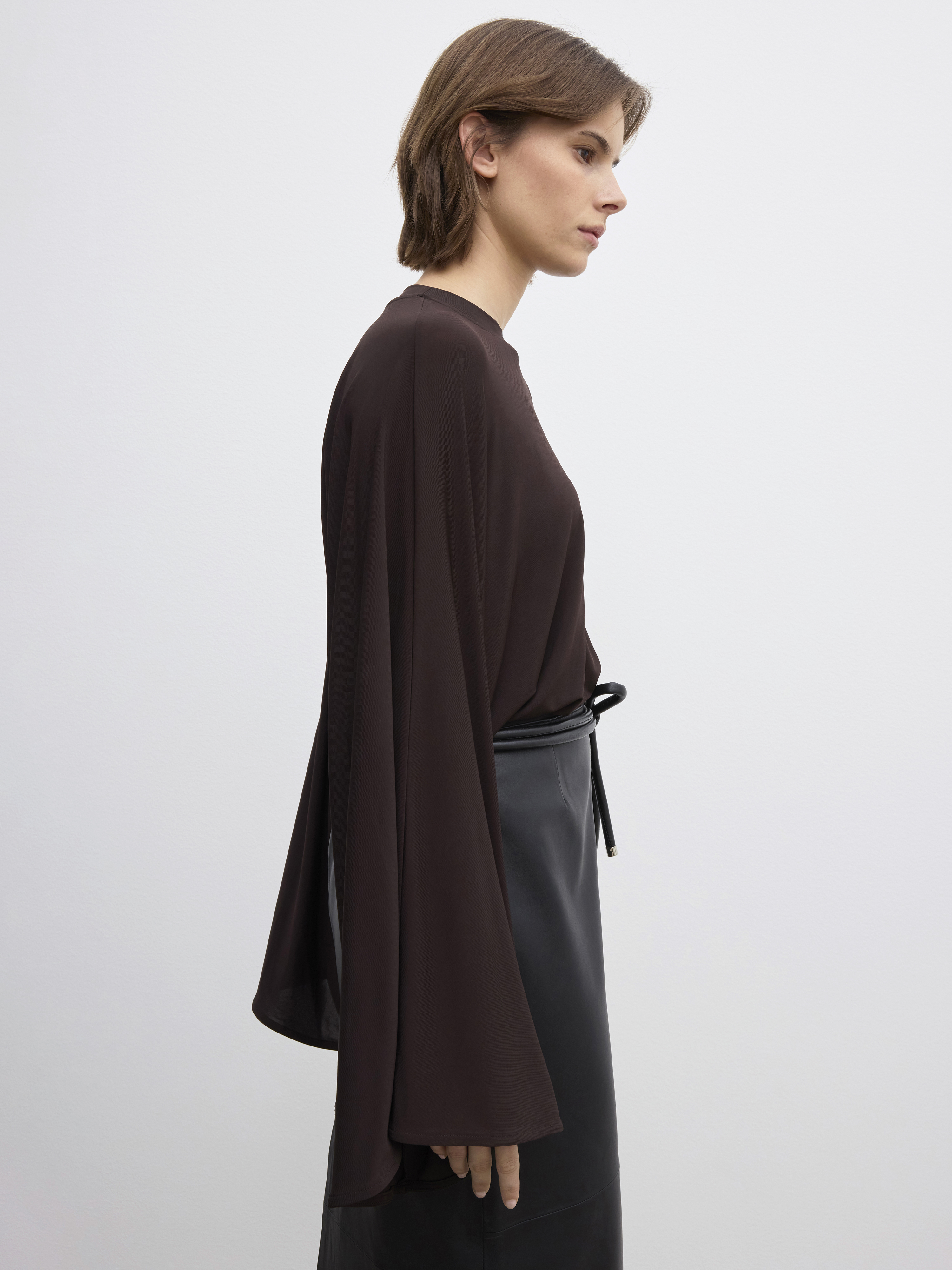 House Of Dagmar Jersey Kimono Top In Chocolate Brown