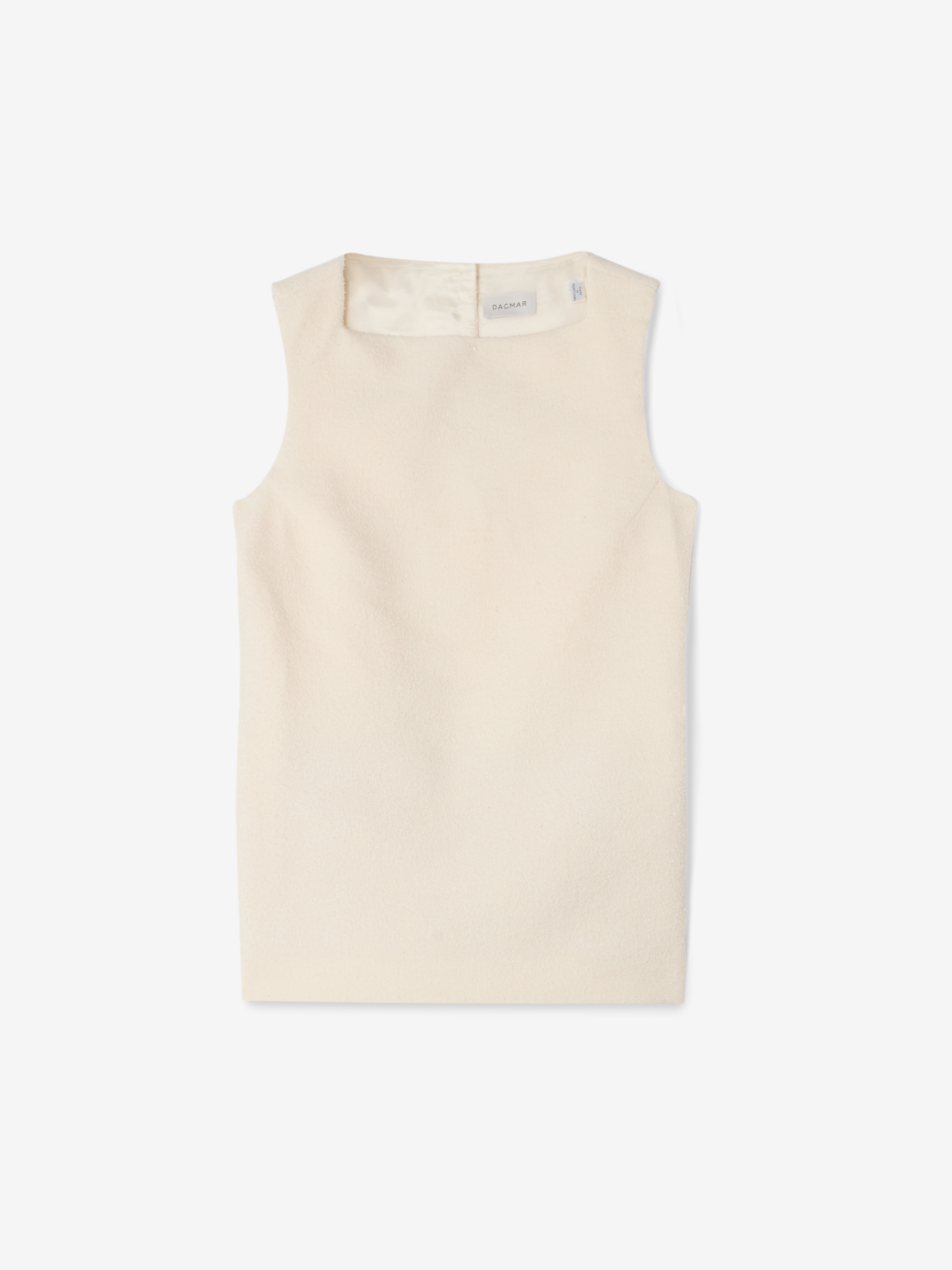 House Of Dagmar Open Back Bouclé Top In Cream White