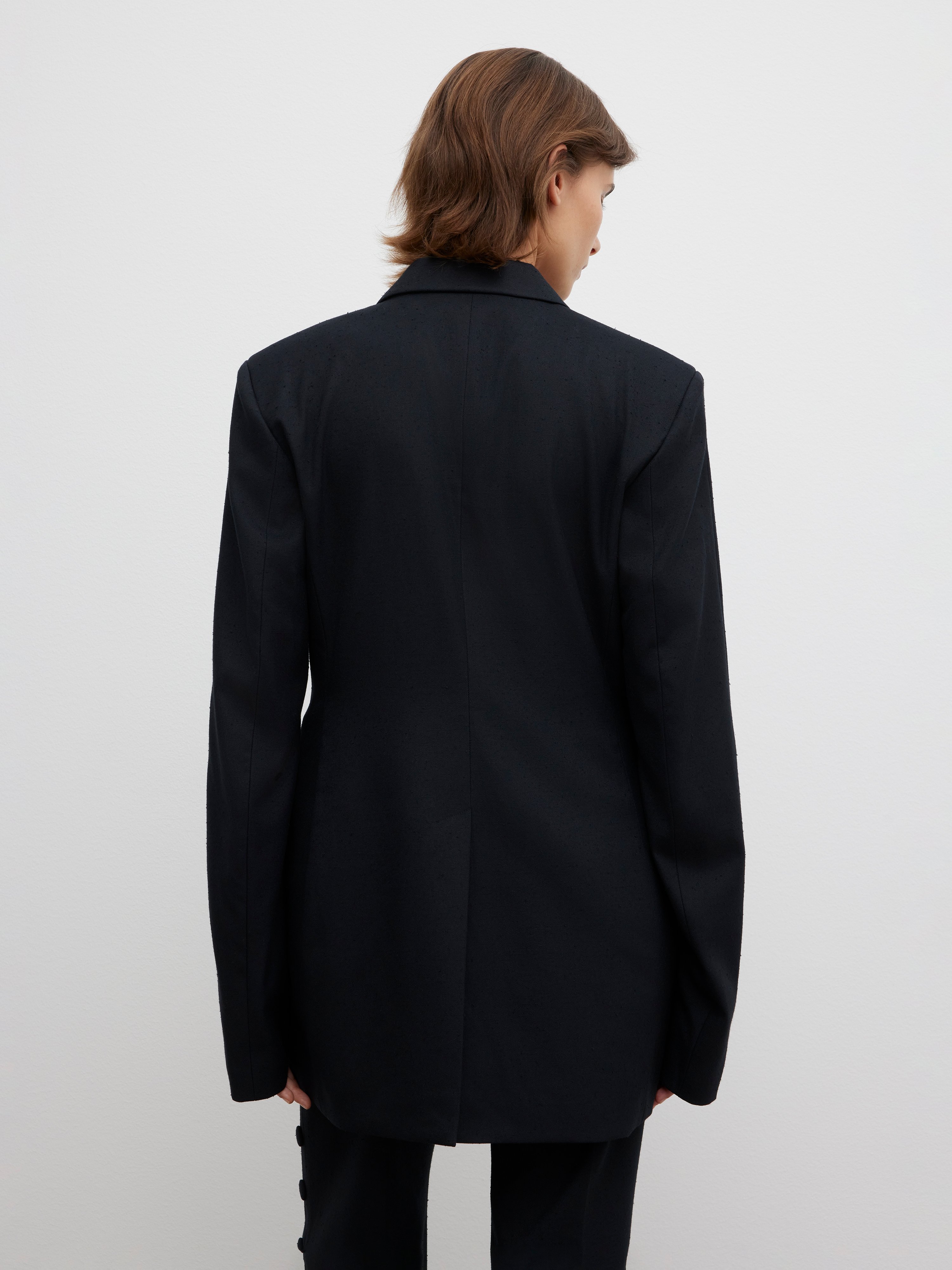 House Of Dagmar Slim Button Blazer In Black