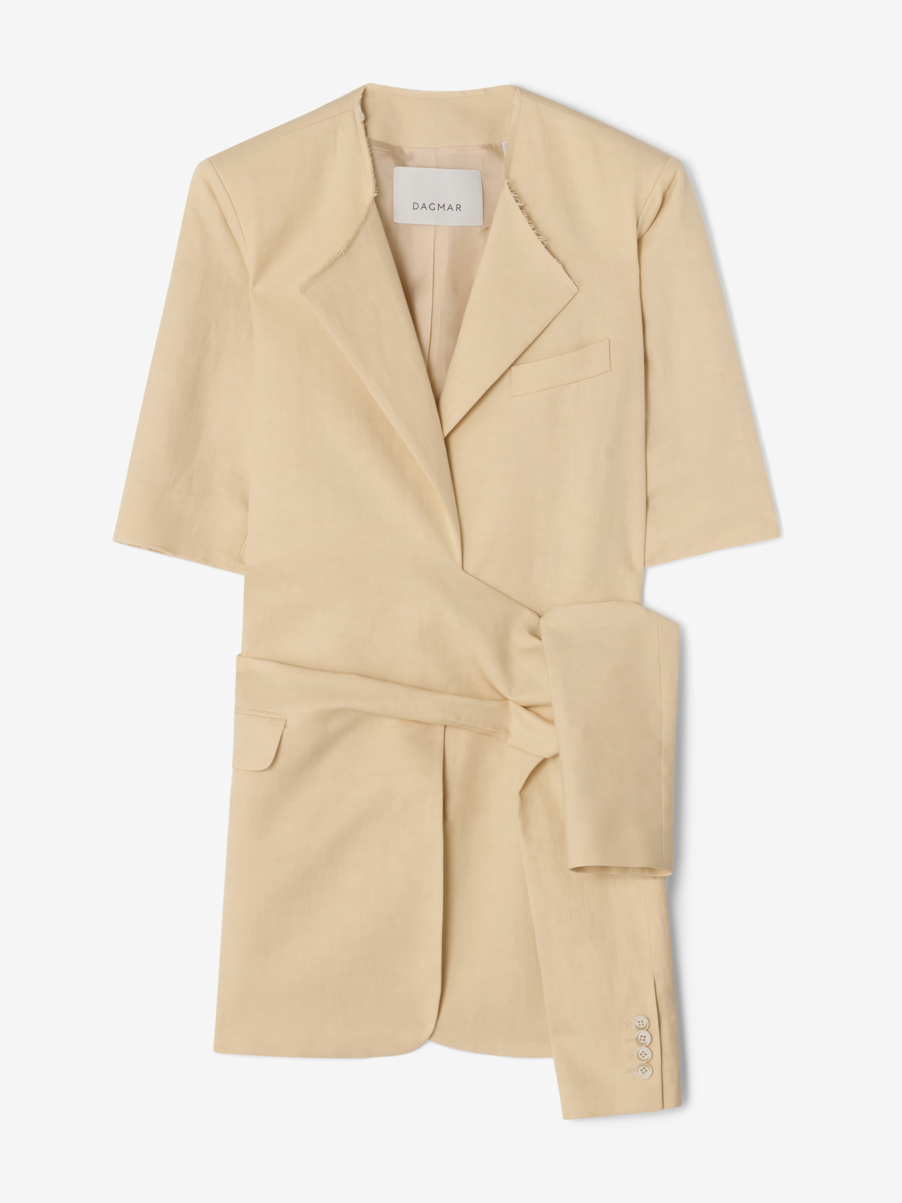 House Of Dagmar Deconstructed Blazer In Light Sand Beige
