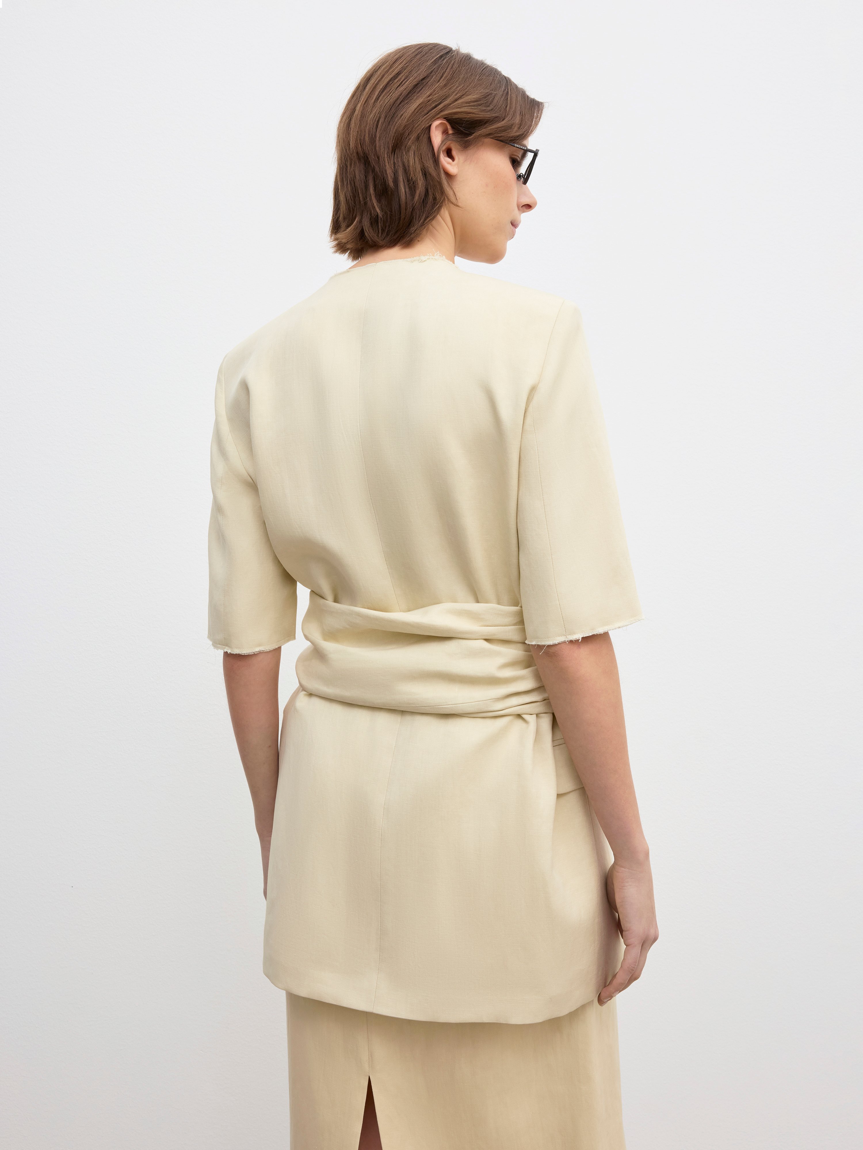 House Of Dagmar Deconstructed Blazer In Light Sand Beige
