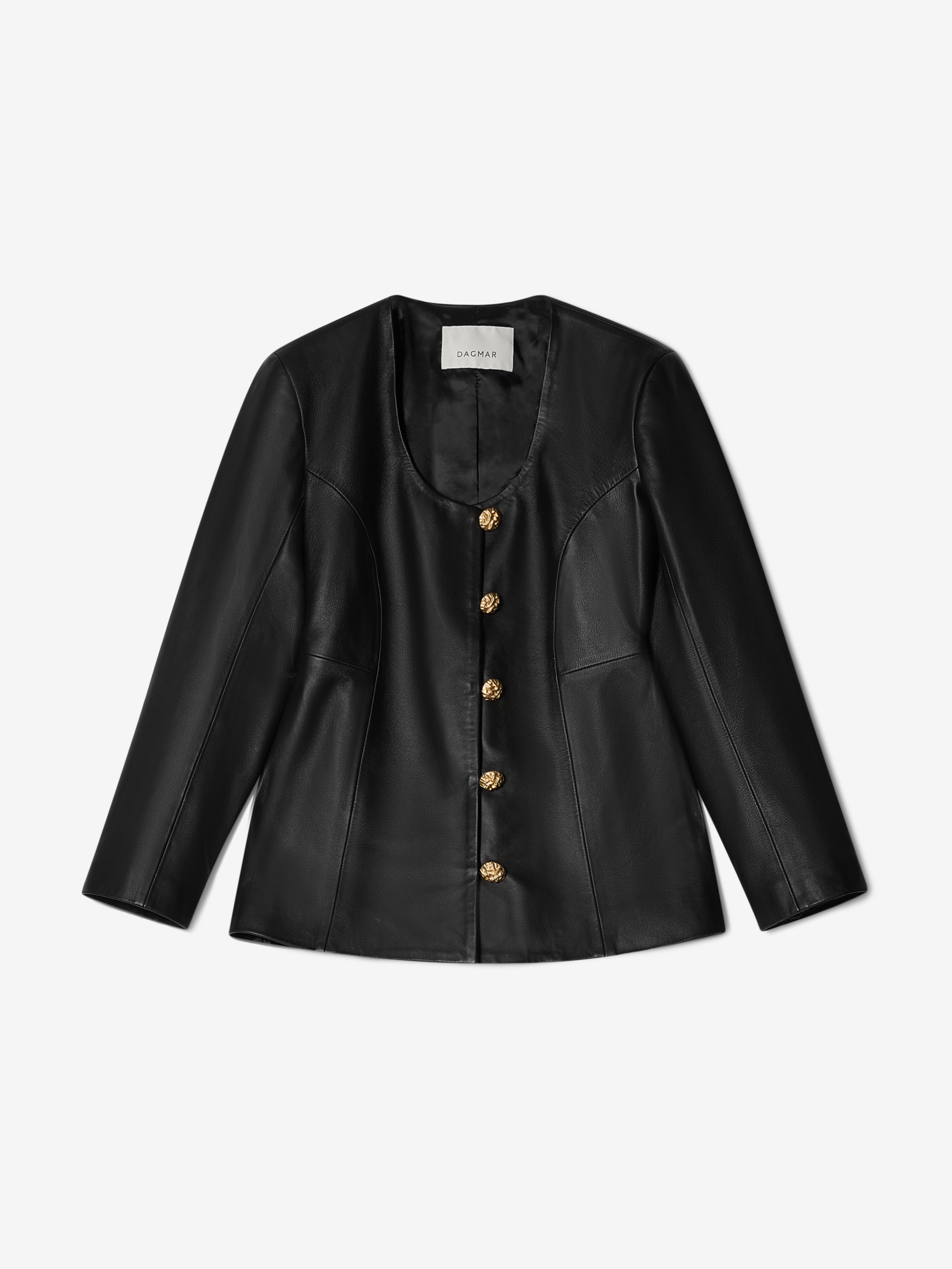 House Of Dagmar Collarless Blazer In Black