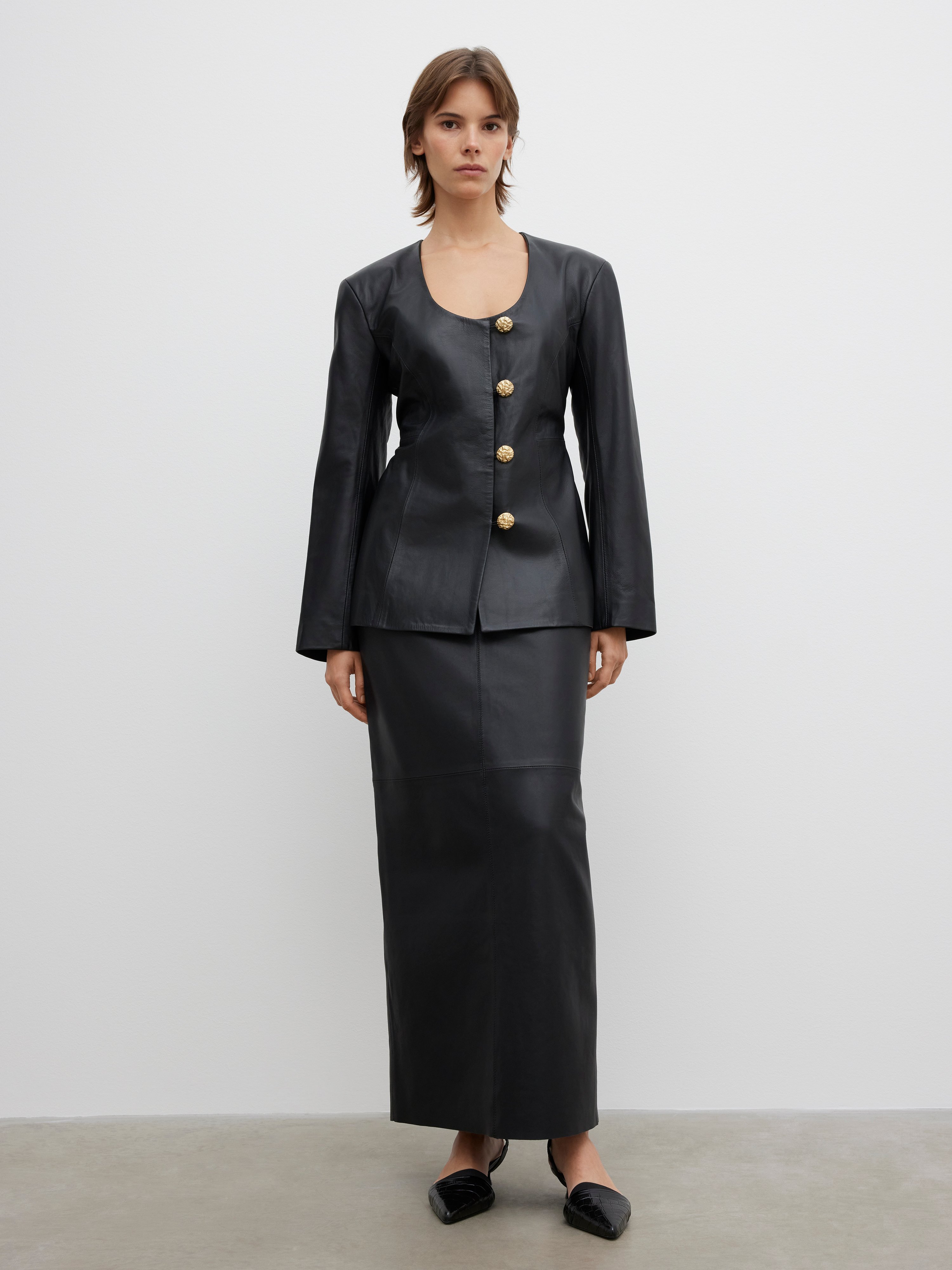 House Of Dagmar Collarless Blazer In Black