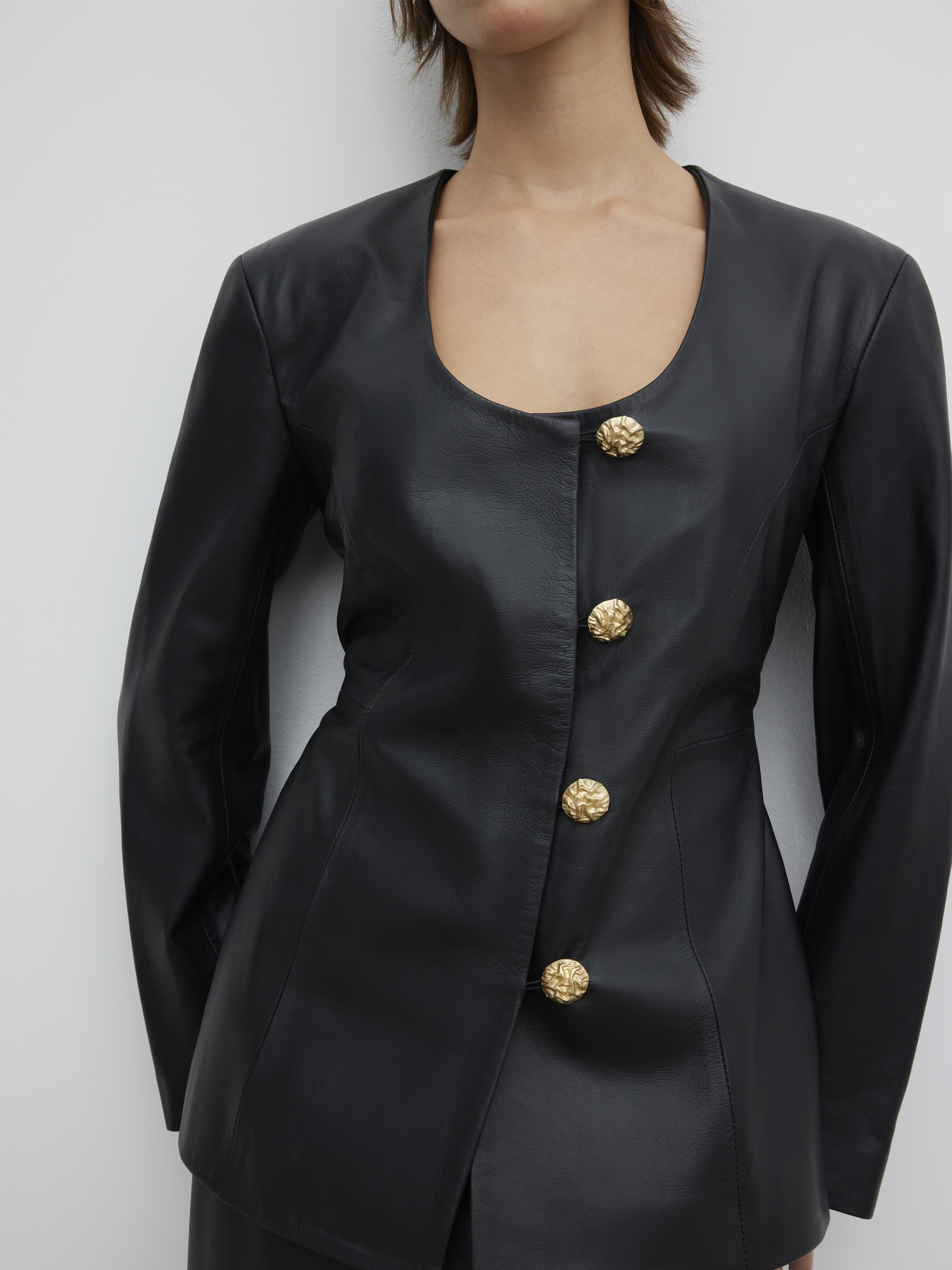 House Of Dagmar Collarless Blazer In Black