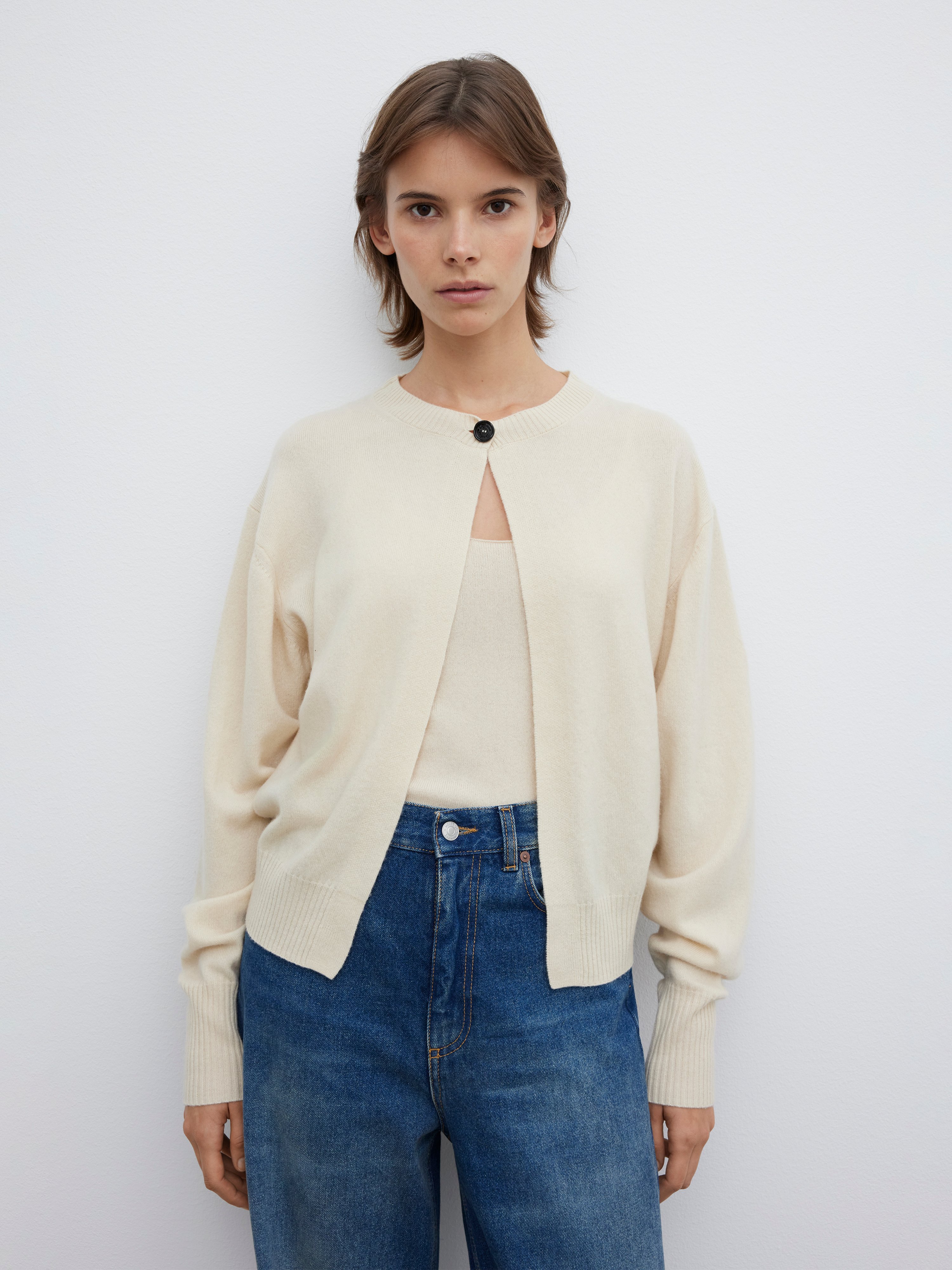 House Of Dagmar Single Btn Cardigan In Buttercream Yellow